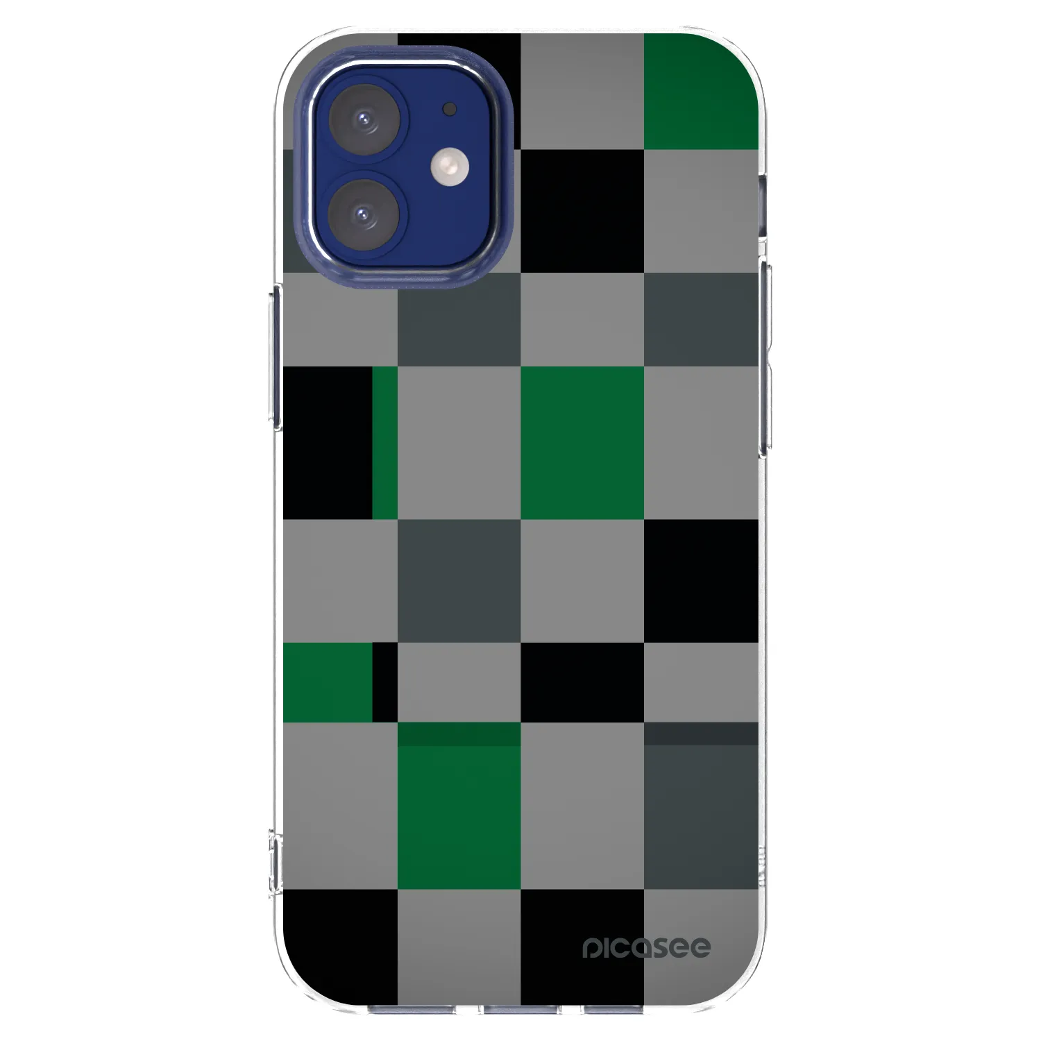 Picasee silikonový průhledný obal pro Apple iPhone 12 mini - Block Grid