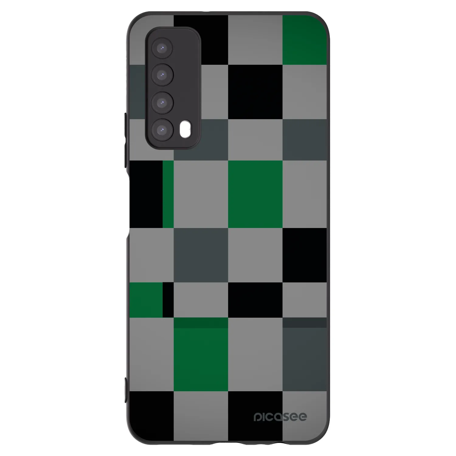 Picasee silikonový černý obal pro Huawei P Smart 2021 - Block Grid