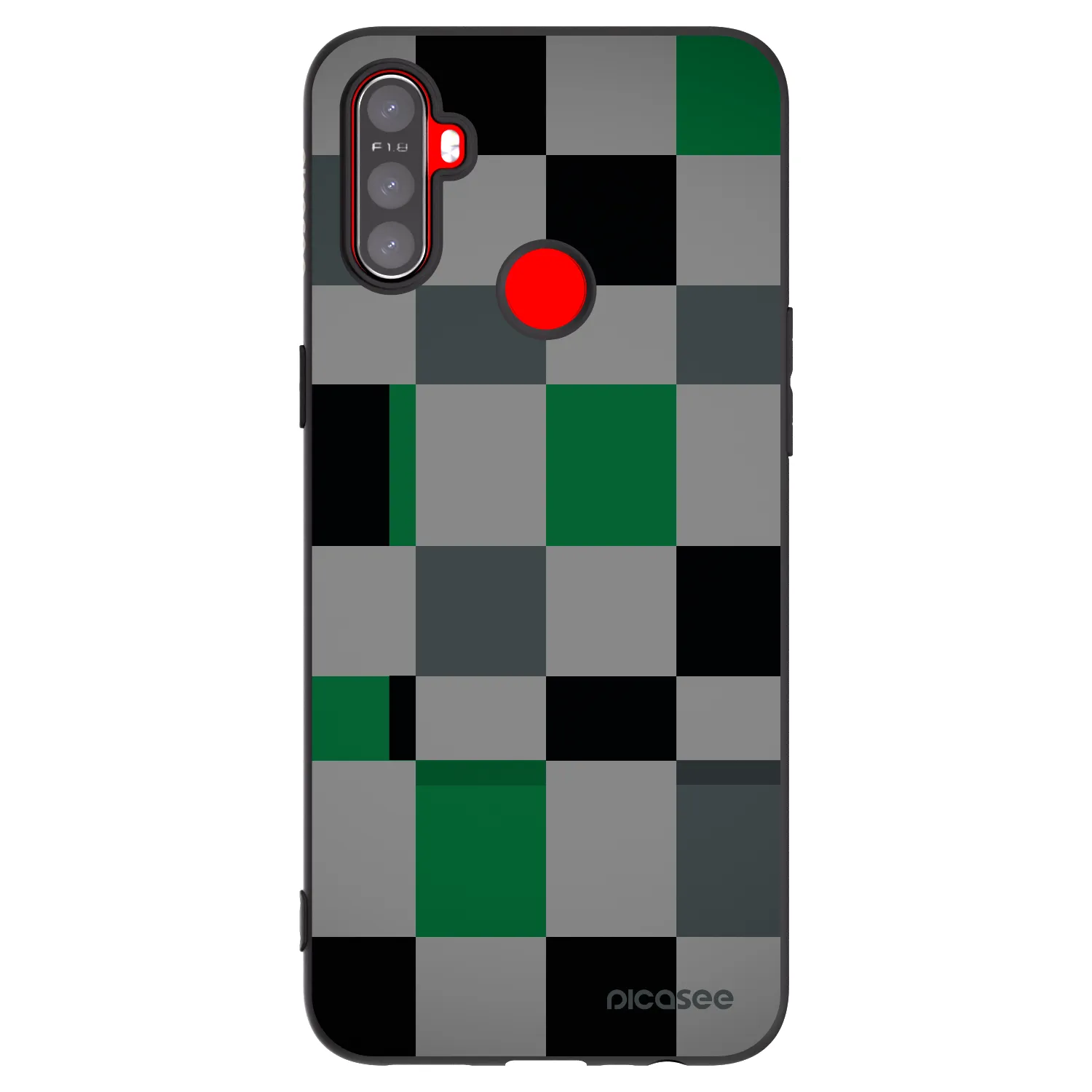 Picasee silikonový černý obal pro Realme C3 - Block Grid