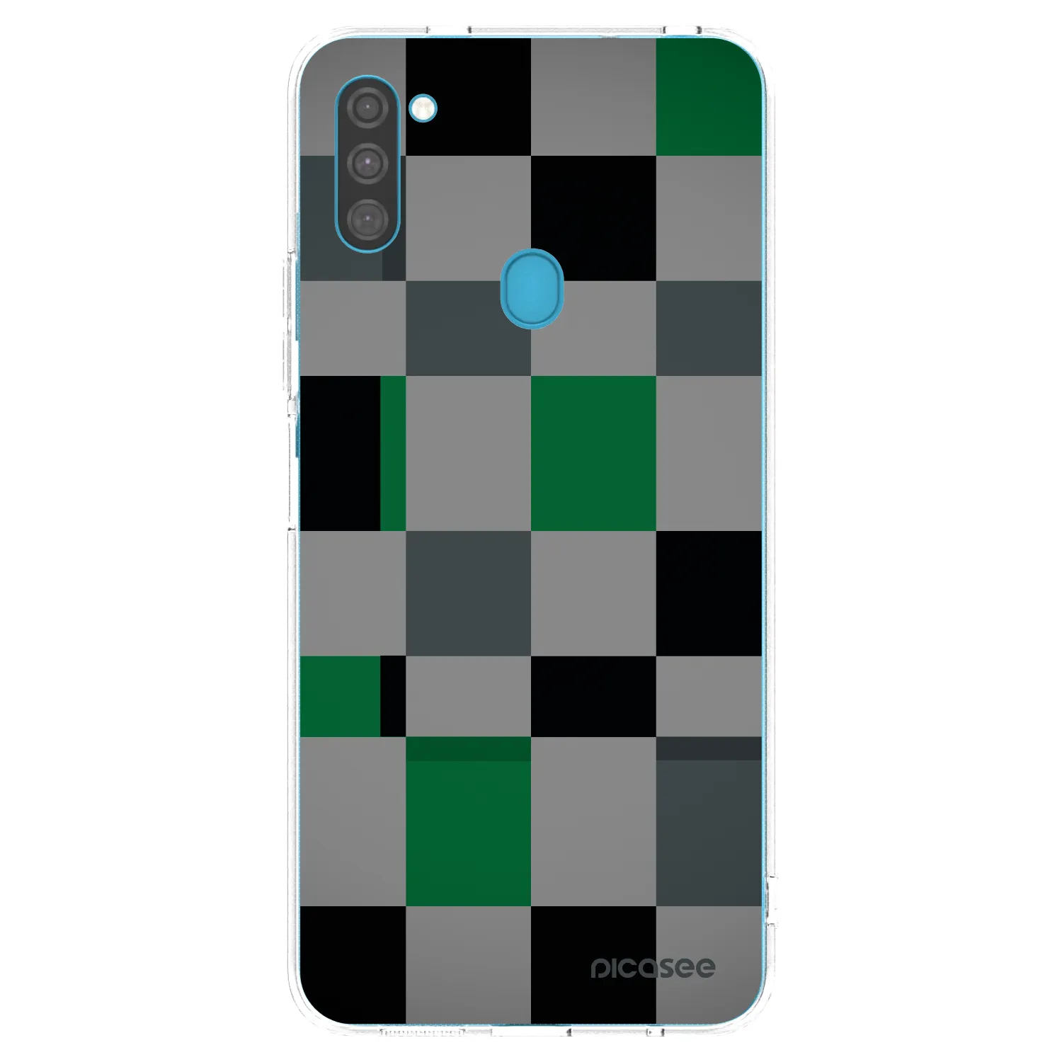 Picasee silikonový průhledný obal pro Samsung Galaxy M11 - Block Grid