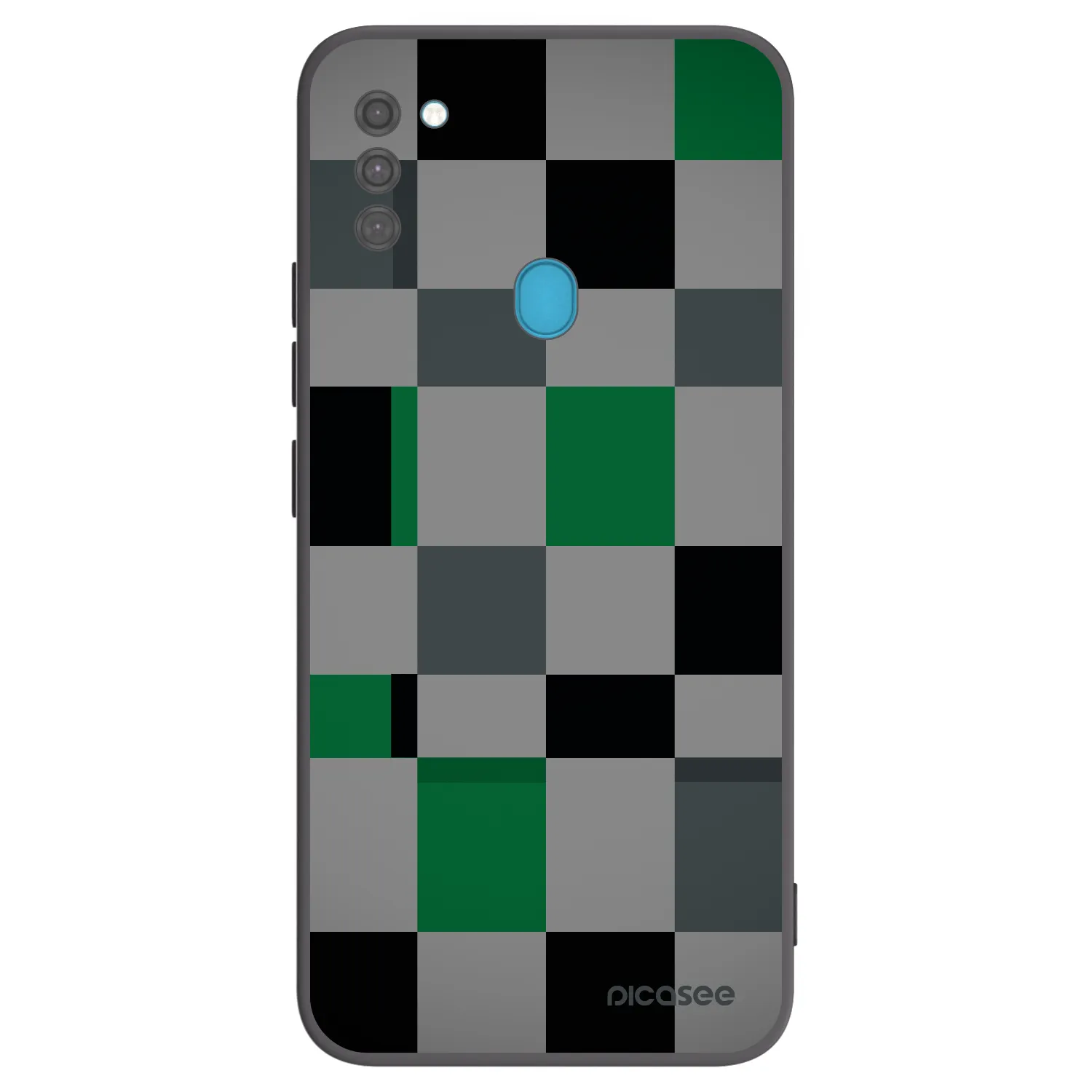 Picasee silikonový černý obal pro Samsung Galaxy M11 - Block Grid