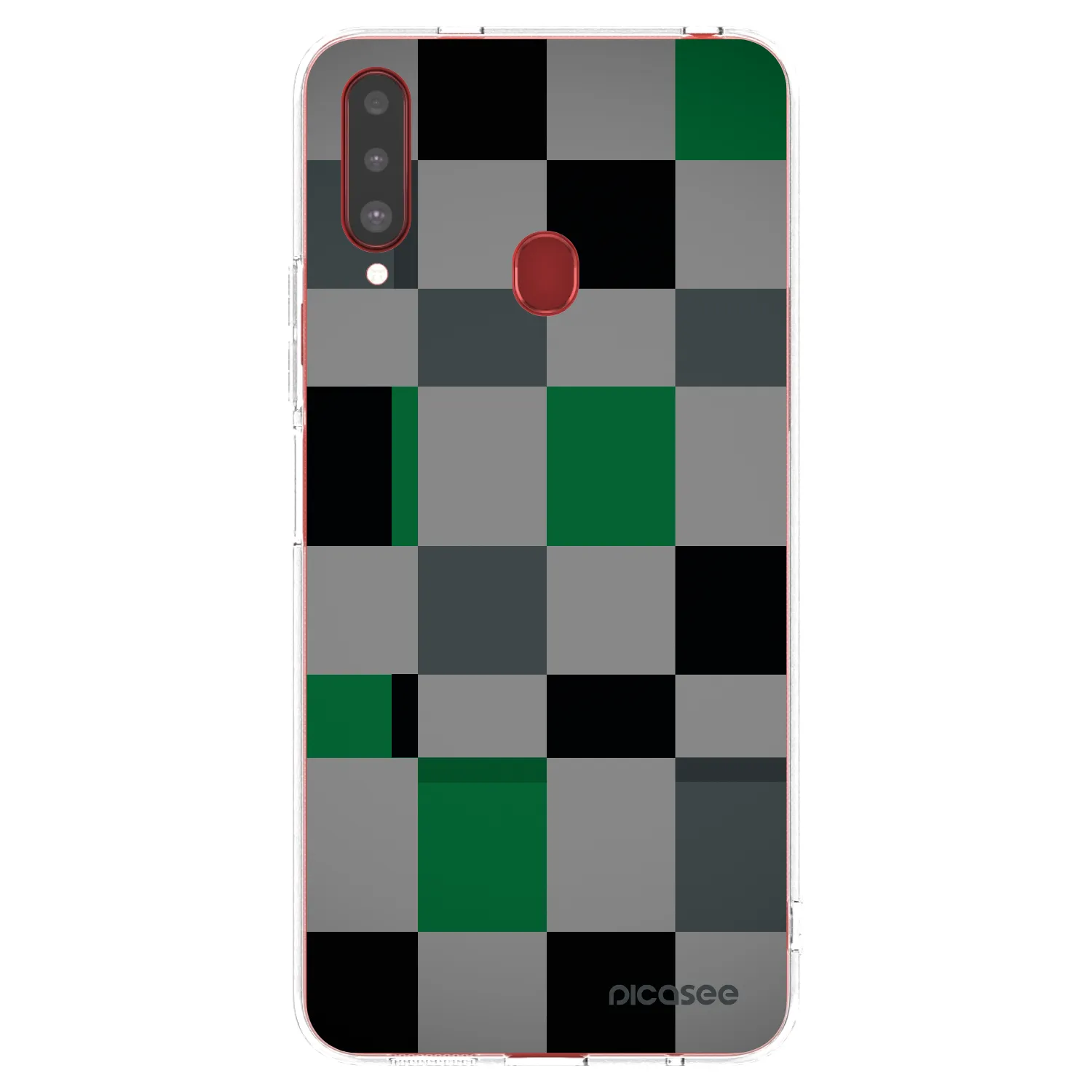 Picasee silikonový průhledný obal pro Samsung Galaxy A20s - Block Grid