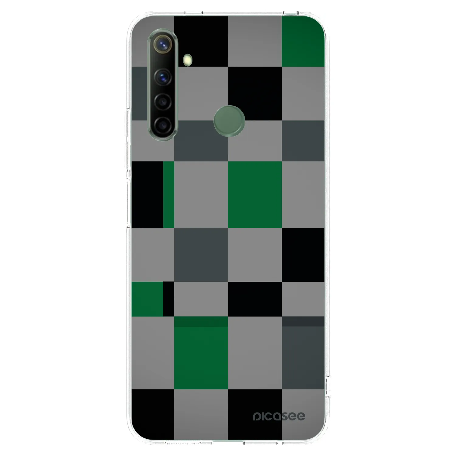 Picasee silikonový průhledný obal pro Realme 6i - Block Grid