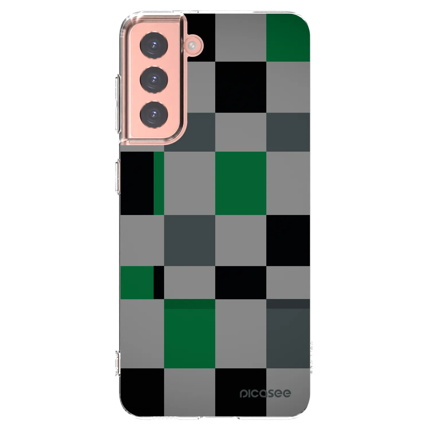 Picasee silikonový průhledný obal pro Samsung Galaxy S21 5G G991B - Block Grid