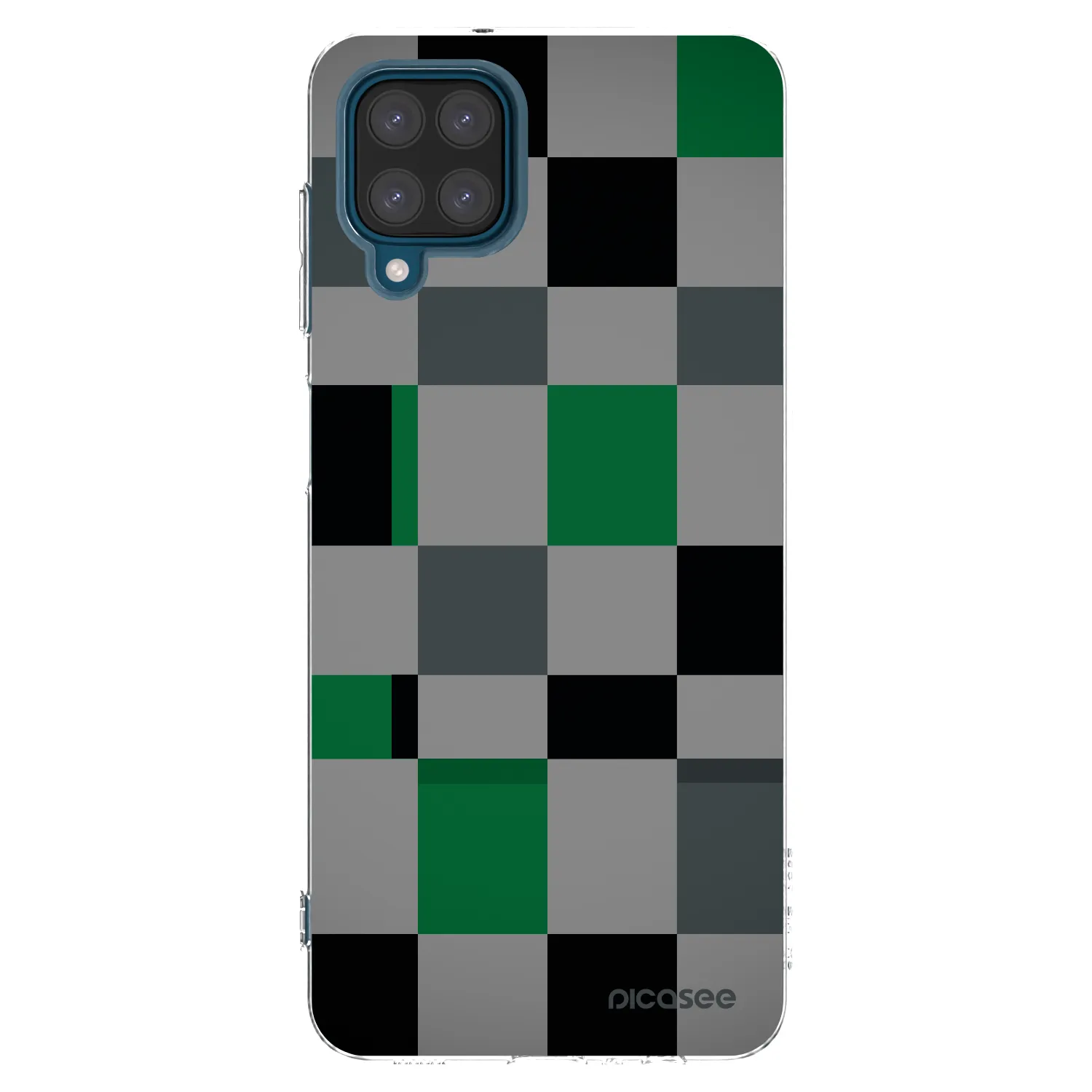 Picasee silikonový průhledný obal pro Samsung Galaxy A12 A125F - Block Grid