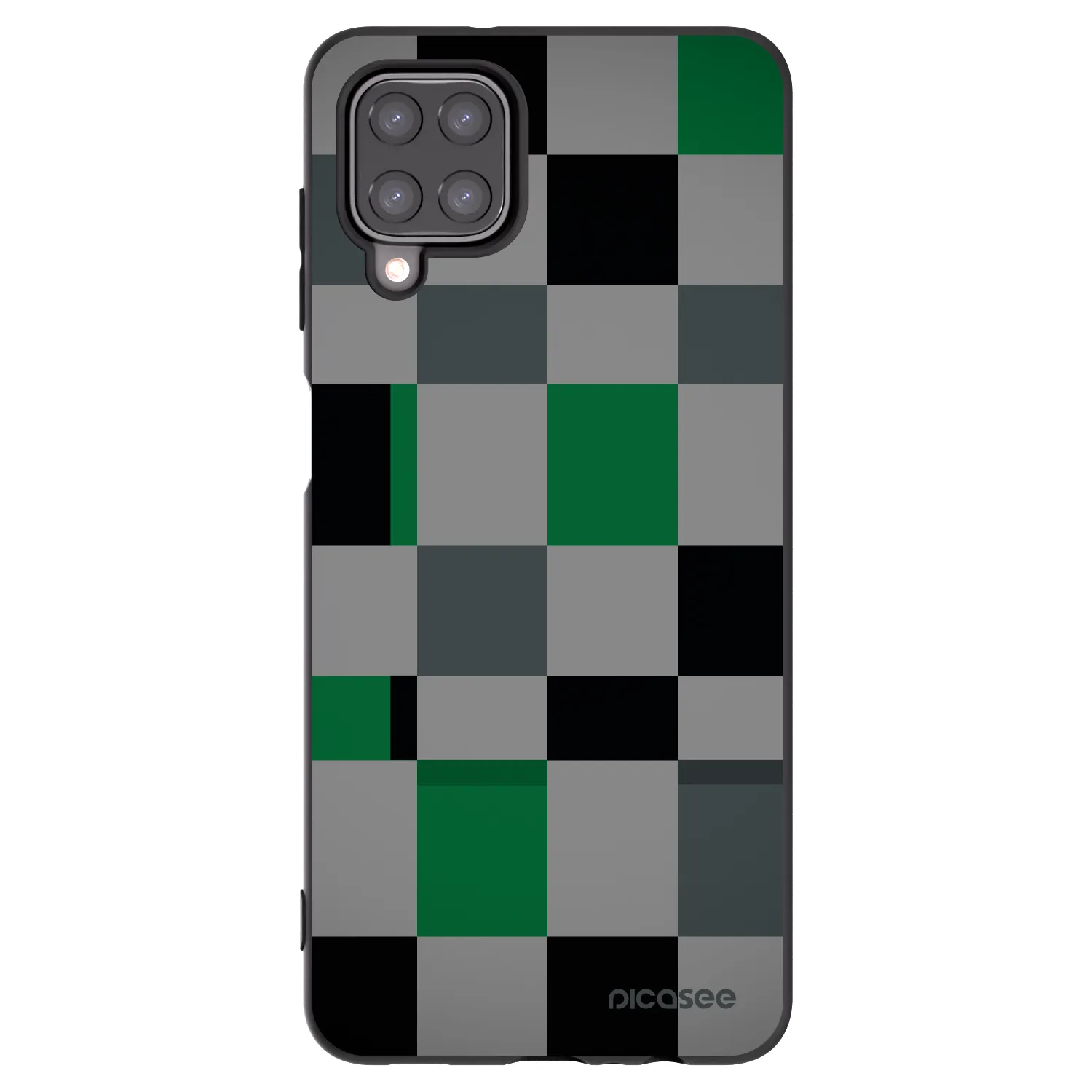 Picasee silikonový černý obal pro Samsung Galaxy A12 A125F - Block Grid