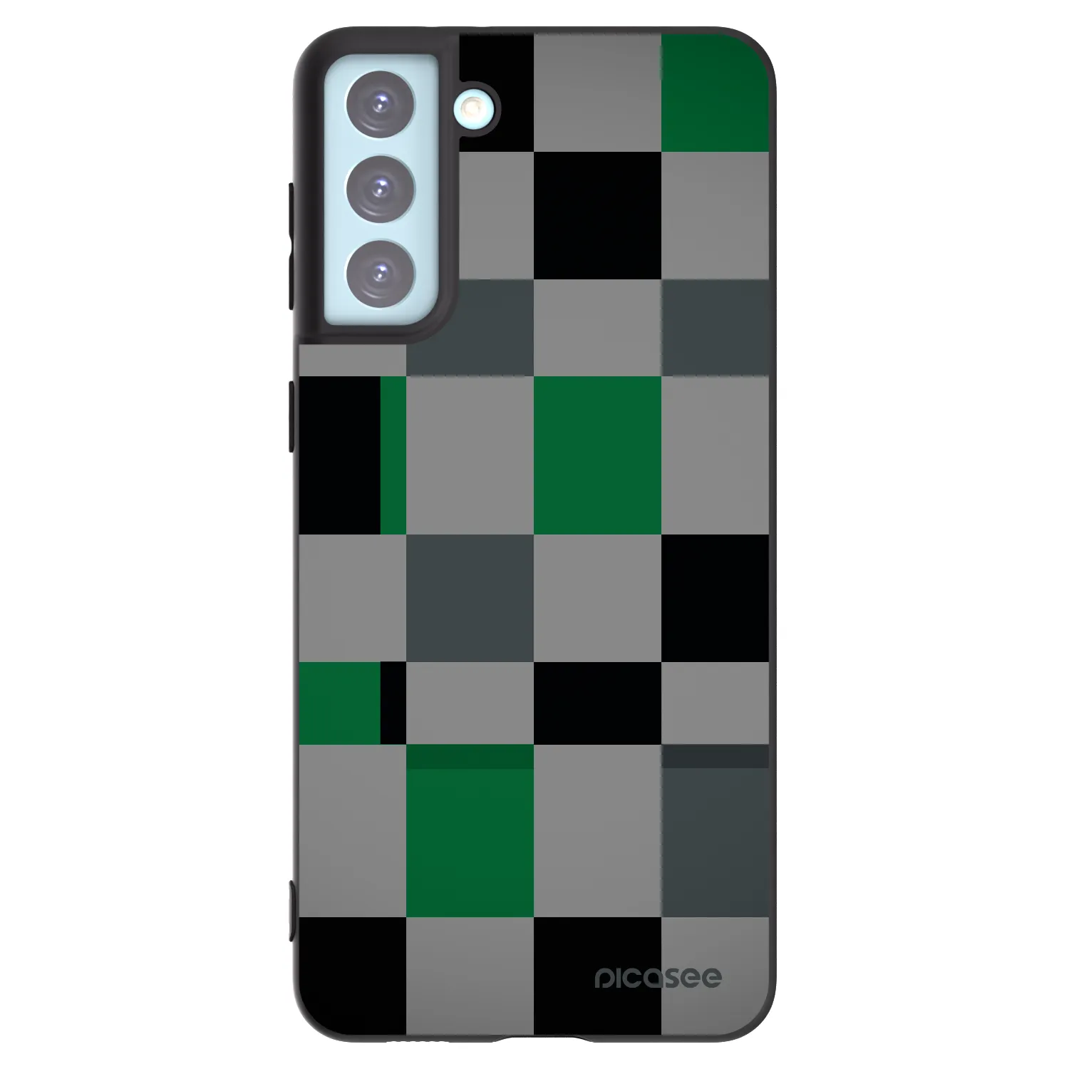 Picasee silikonový černý obal pro Samsung Galaxy S21+ 5G G996F - Block Grid