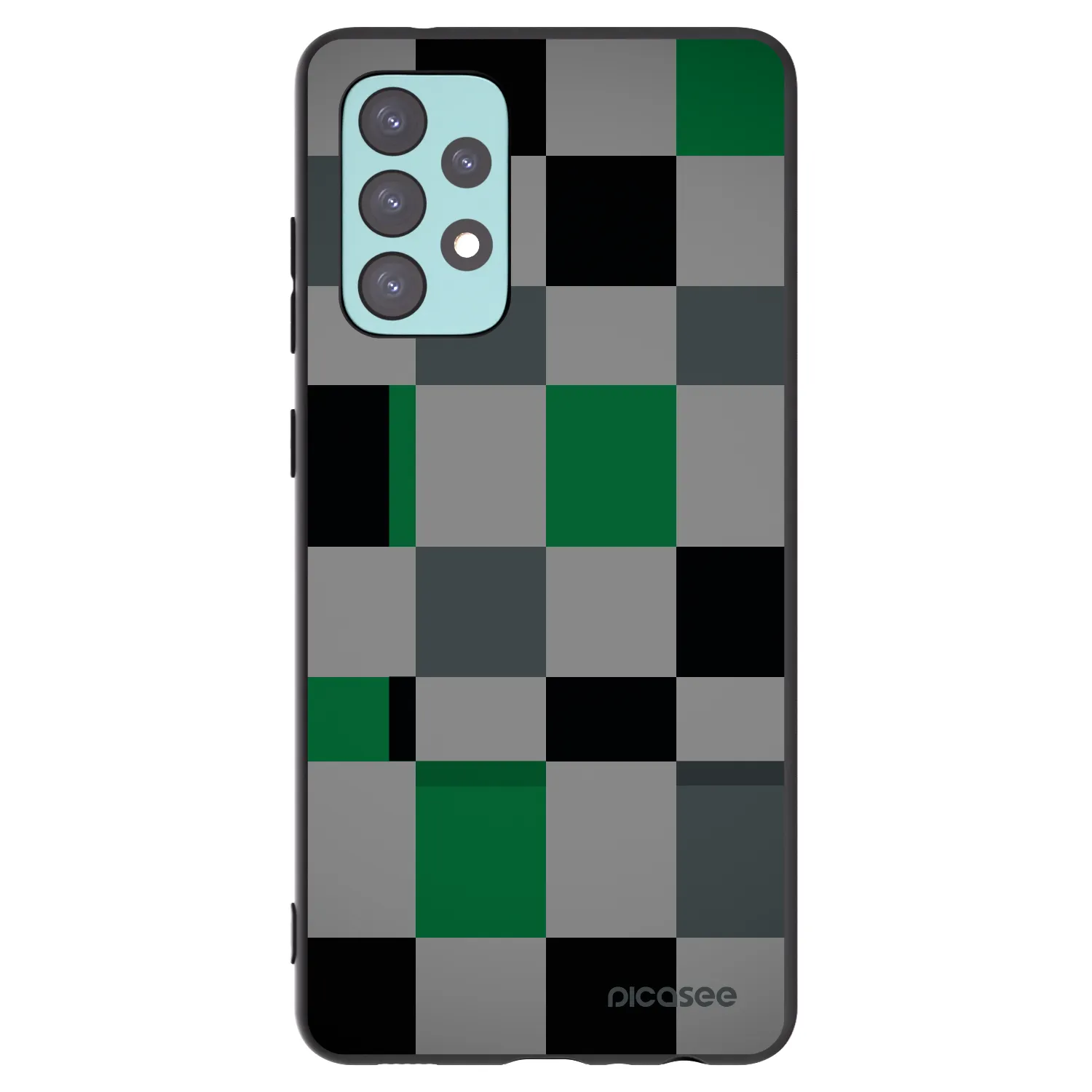 Picasee silikonový černý obal pro Samsung Galaxy A72 A725F - Block Grid