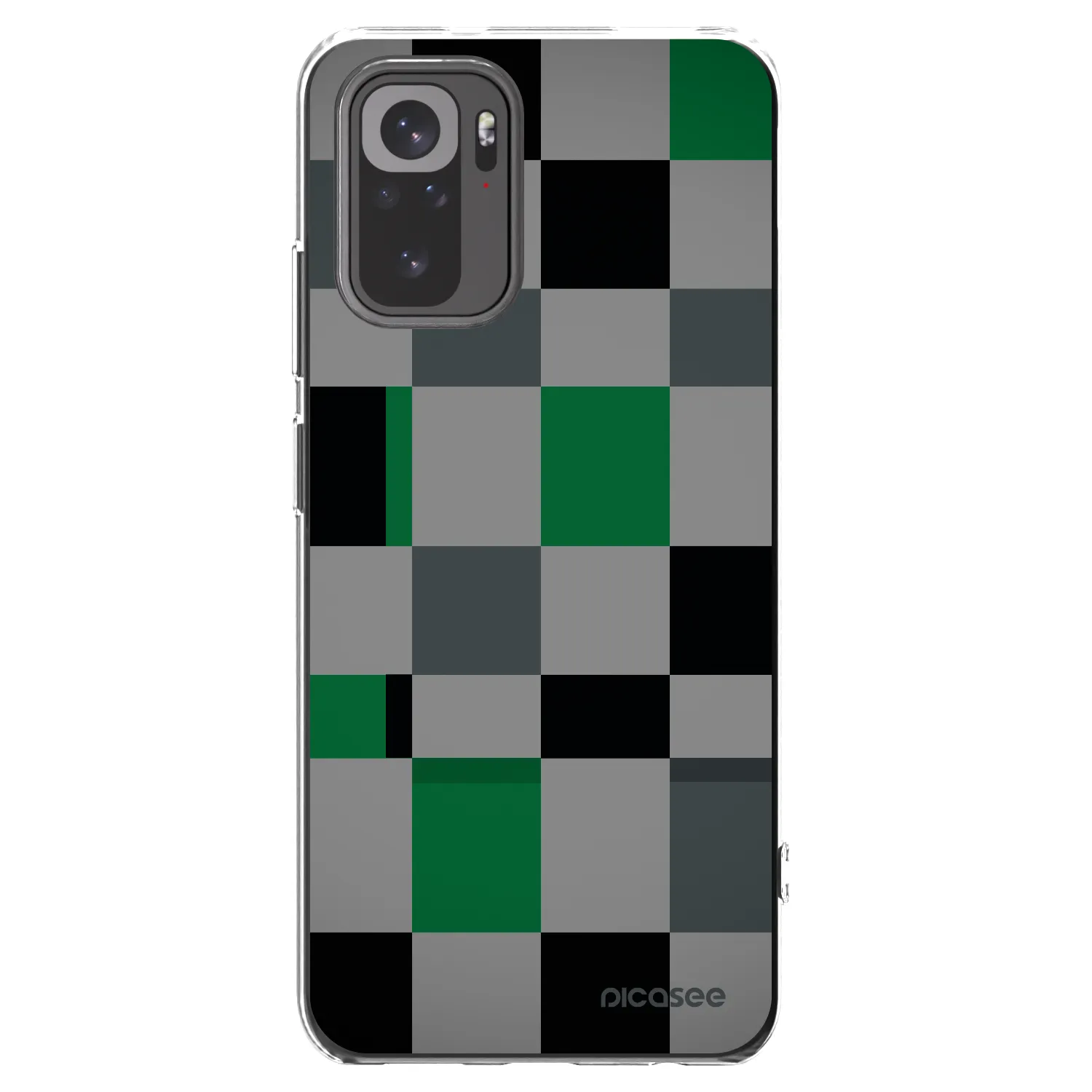 Picasee silikonový průhledný obal pro Xiaomi Redmi Note 10S - Block Grid