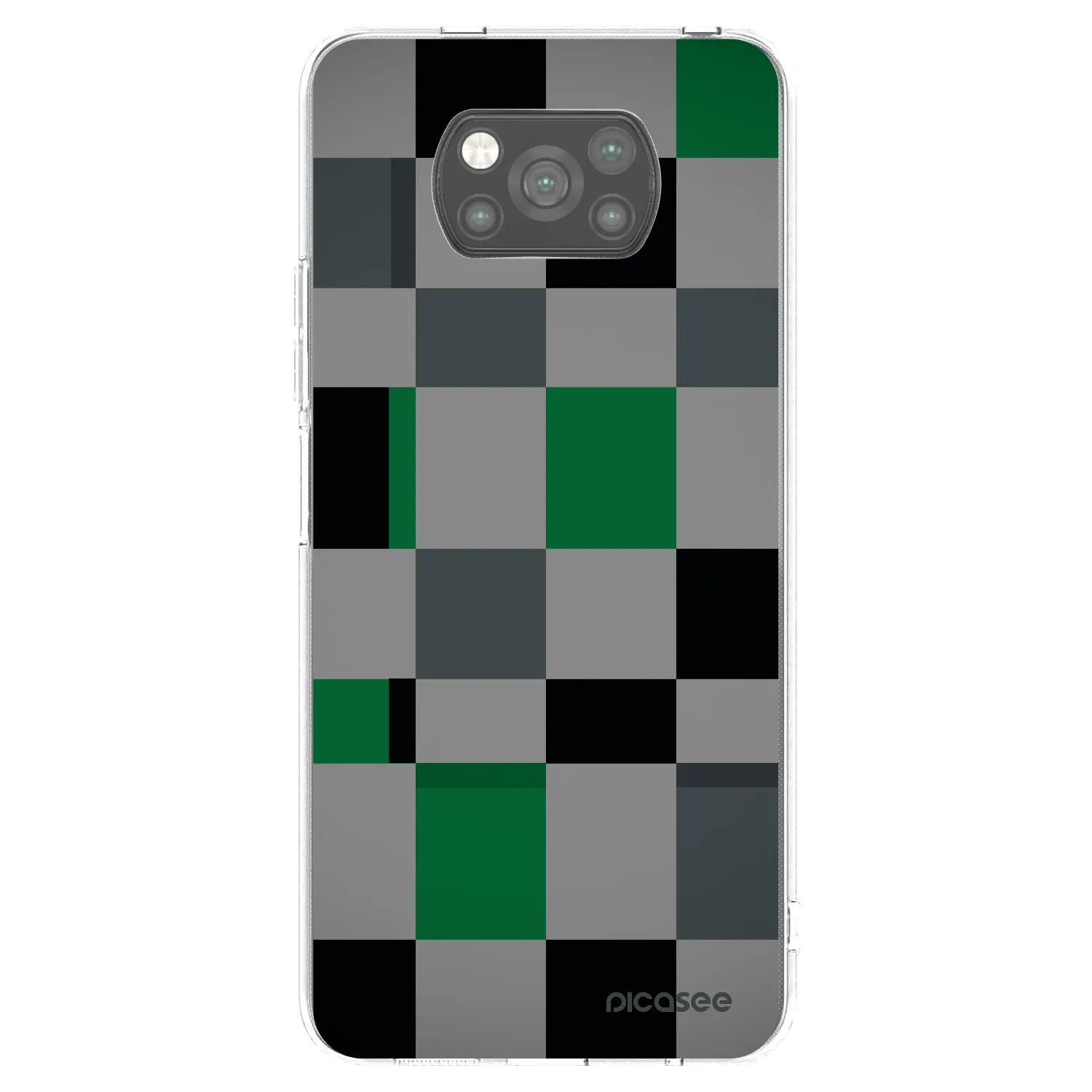 Picasee silikonový černý obal pro Xiaomi Poco X3 Pro - Block Grid