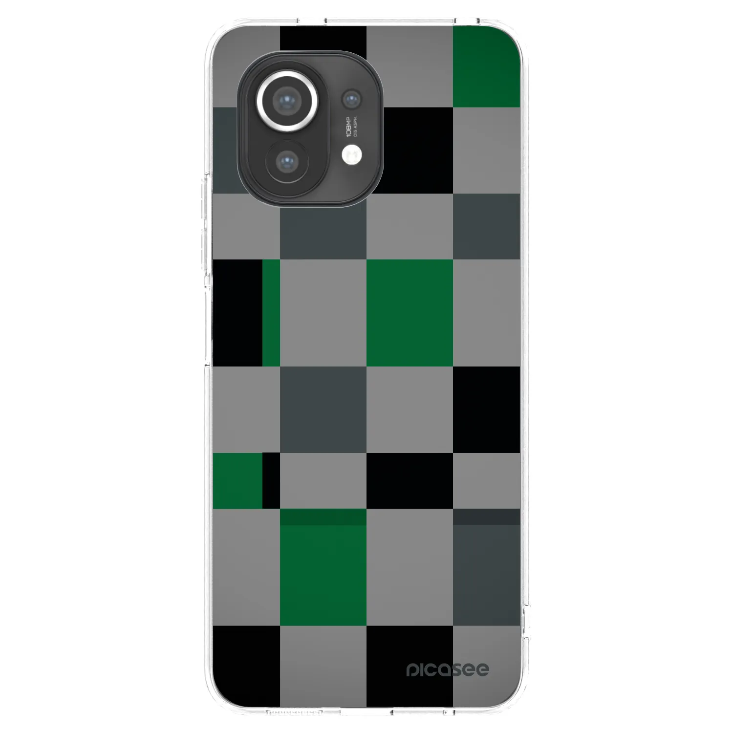 Picasee silikonový průhledný obal pro Xiaomi Mi 11 - Block Grid