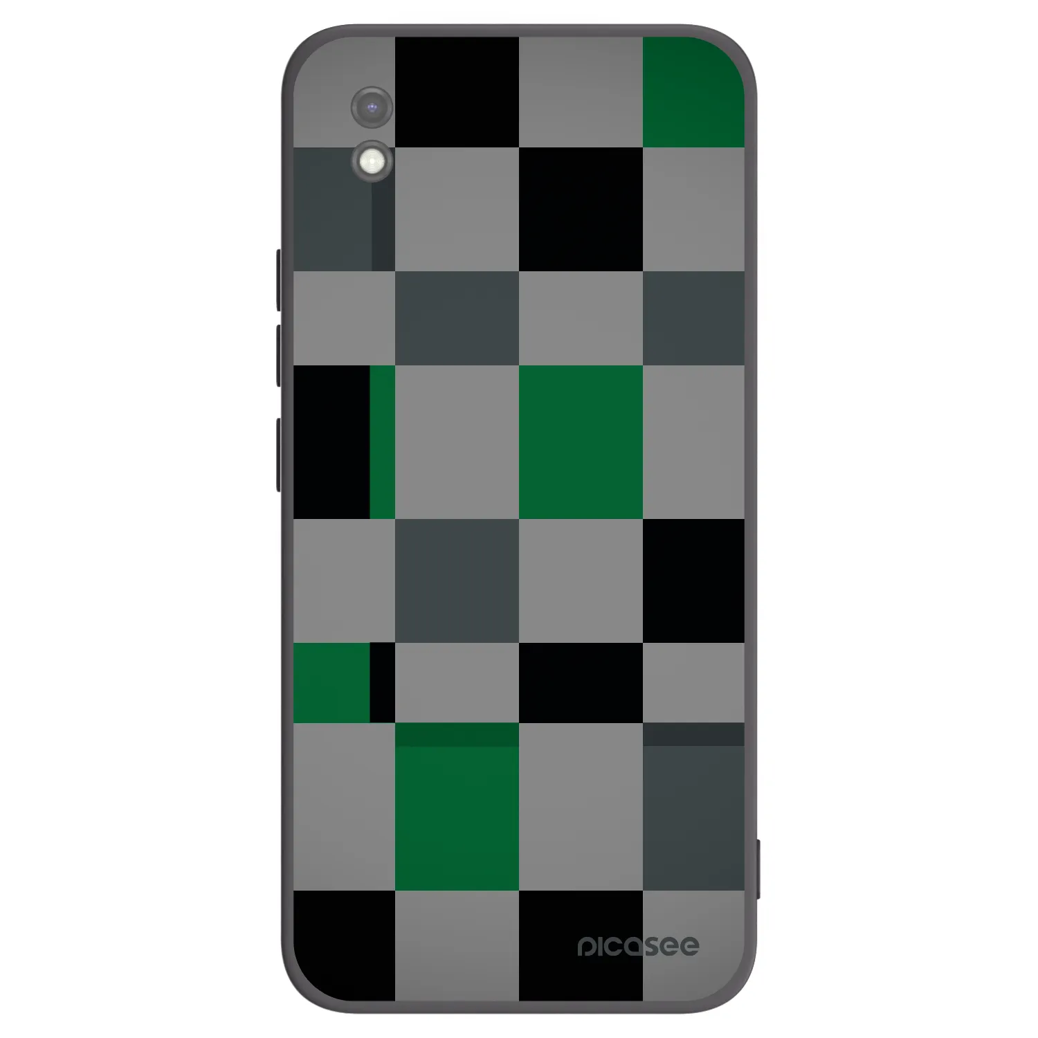 Picasee silikonový černý obal pro Xiaomi Redmi 9AT - Block Grid