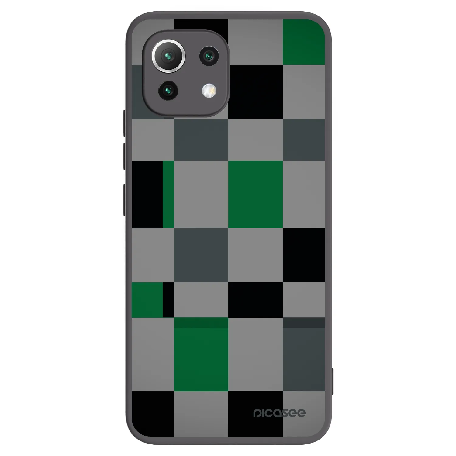 Picasee silikonový černý obal pro Xiaomi Mi 11 Lite - Block Grid