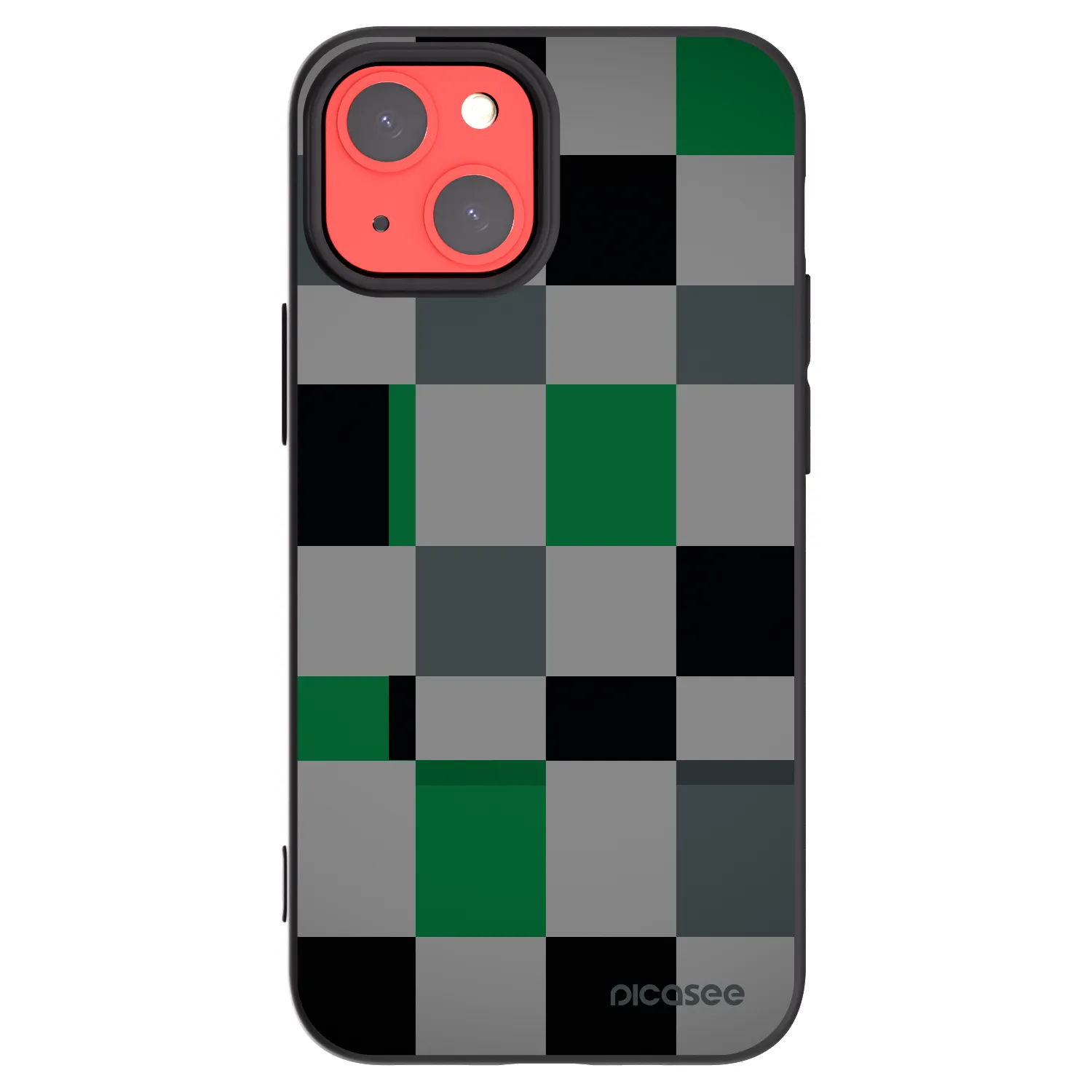 Picasee silikonový černý obal pro Apple iPhone 13 mini - Block Grid