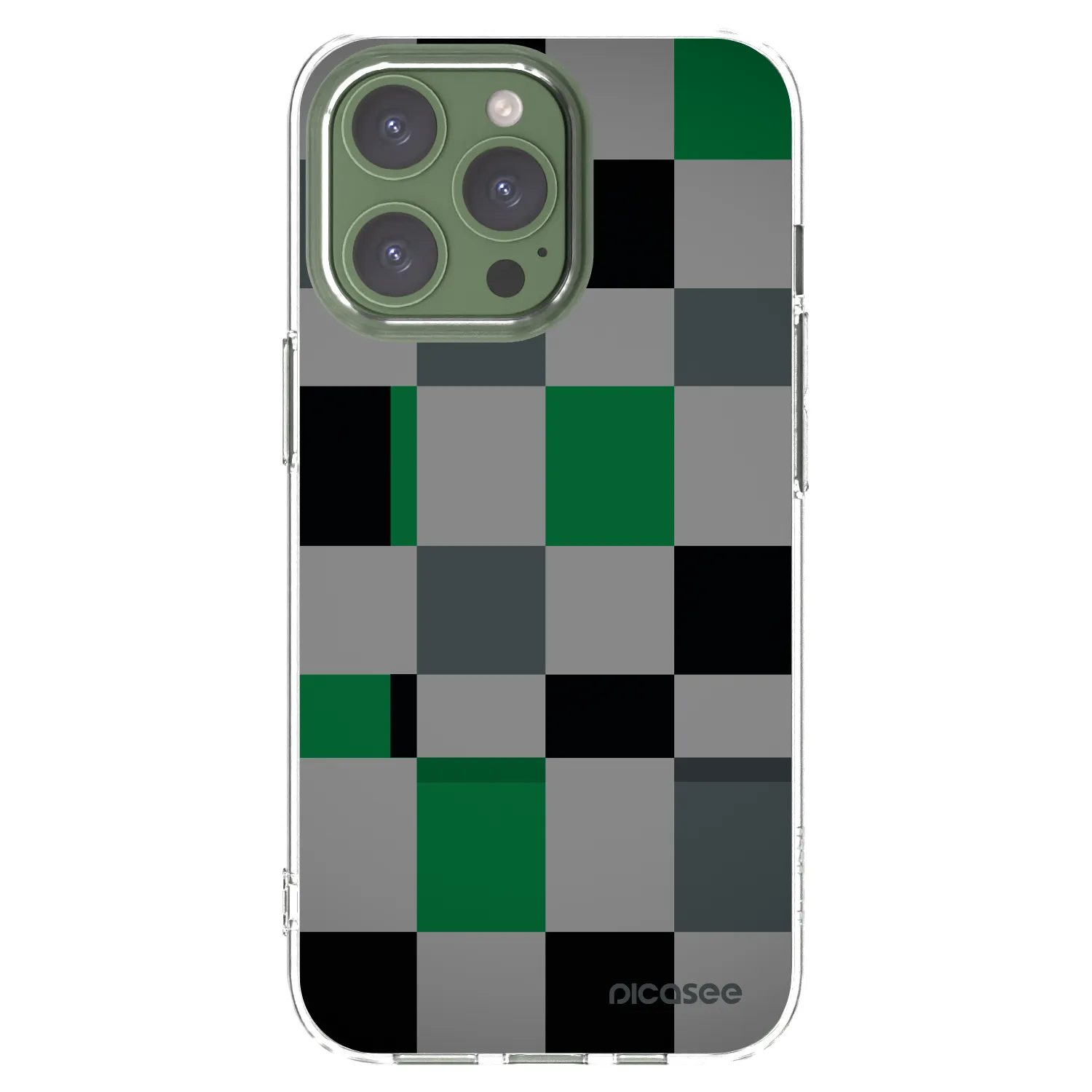 Picasee silikonový průhledný obal pro Apple iPhone 13 Pro - Block Grid