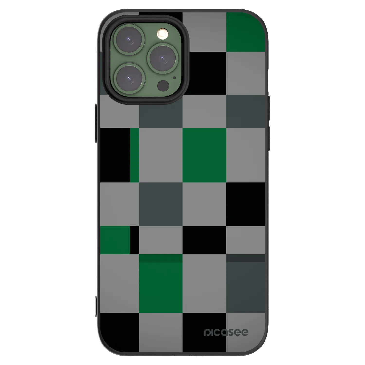 Picasee silikonový černý obal pro Apple iPhone 13 Pro Max - Block Grid