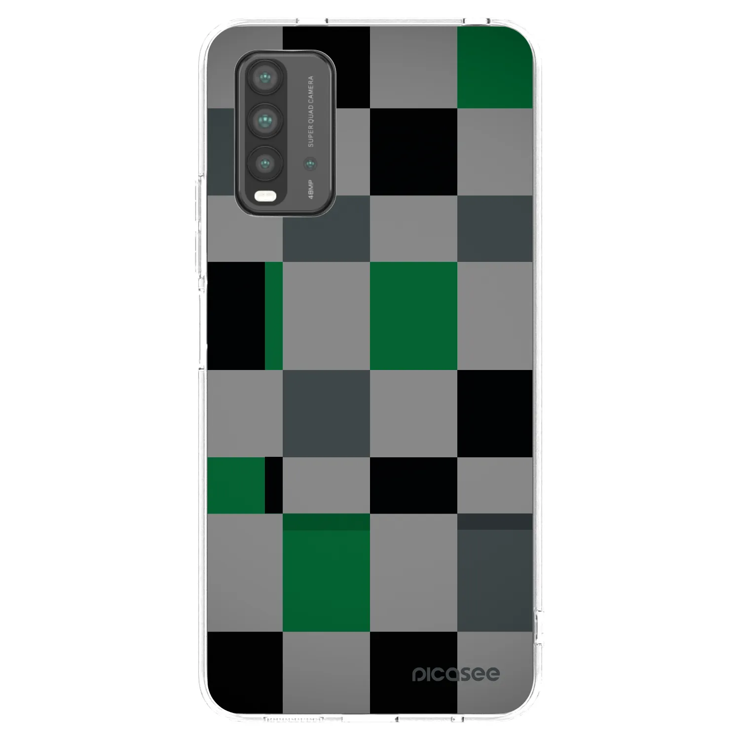 Picasee silikonový průhledný obal pro Xiaomi Redmi 9T - Block Grid