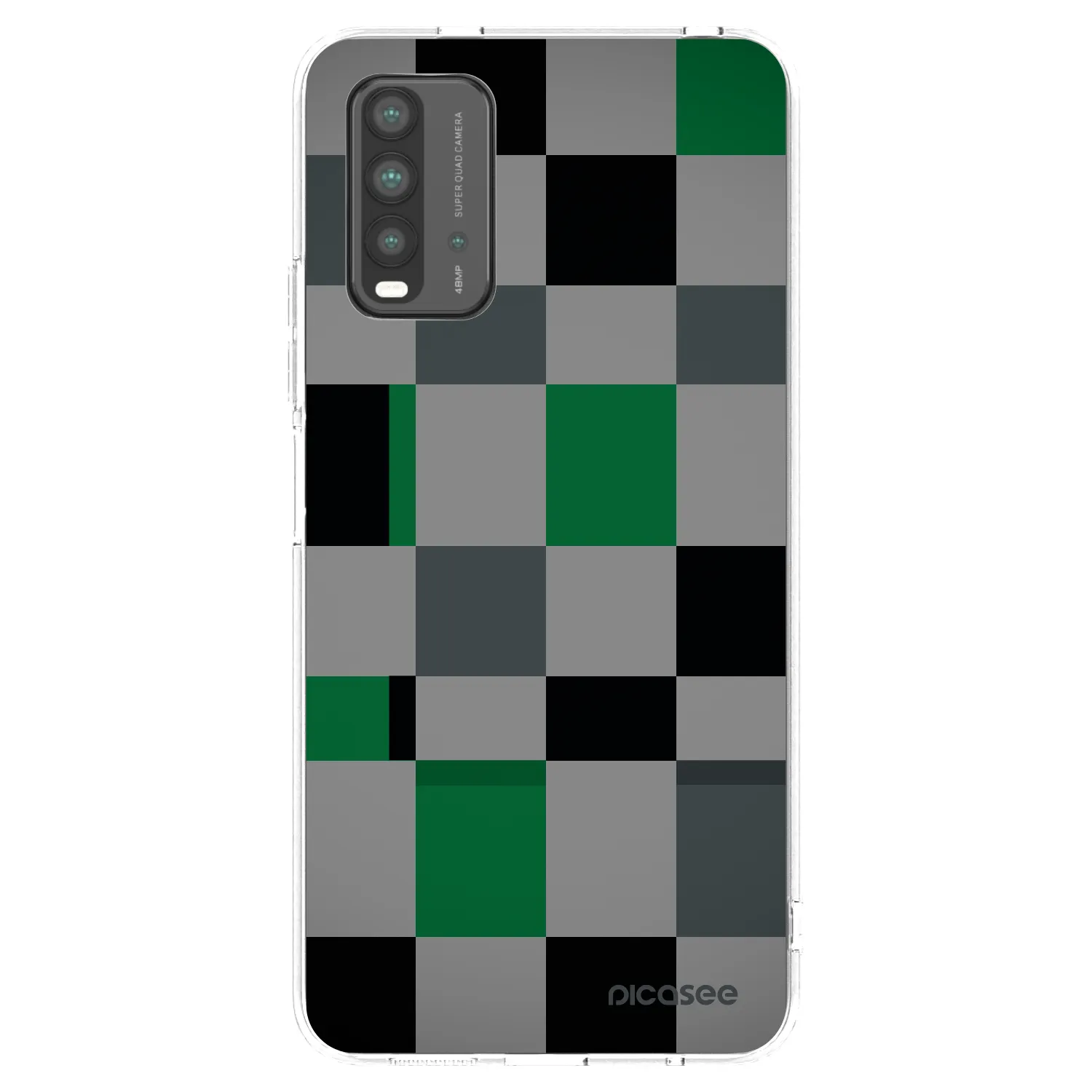 Picasee silikonový černý obal pro Xiaomi Redmi 9T - Block Grid