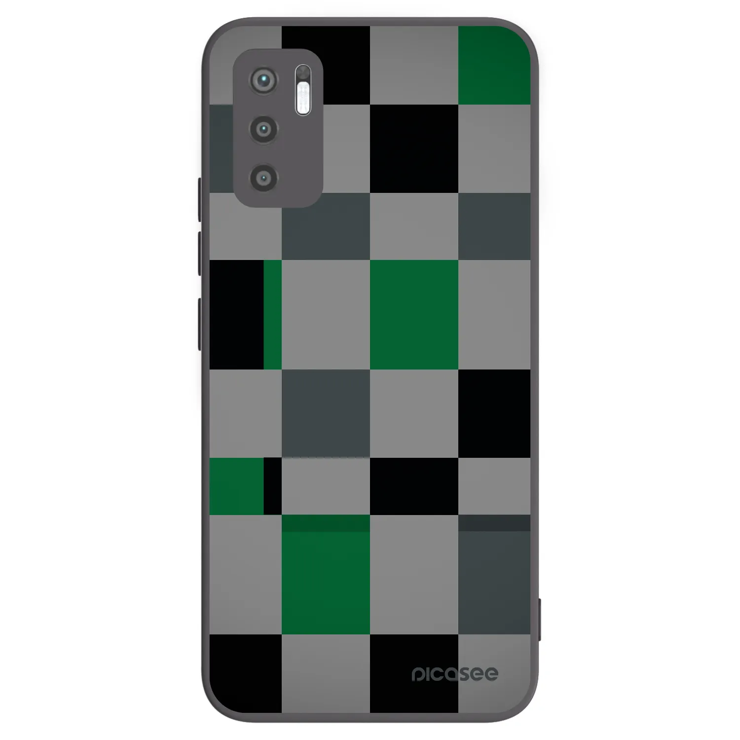 Picasee silikonový černý obal pro Xiaomi Redmi Note 10 5G - Block Grid