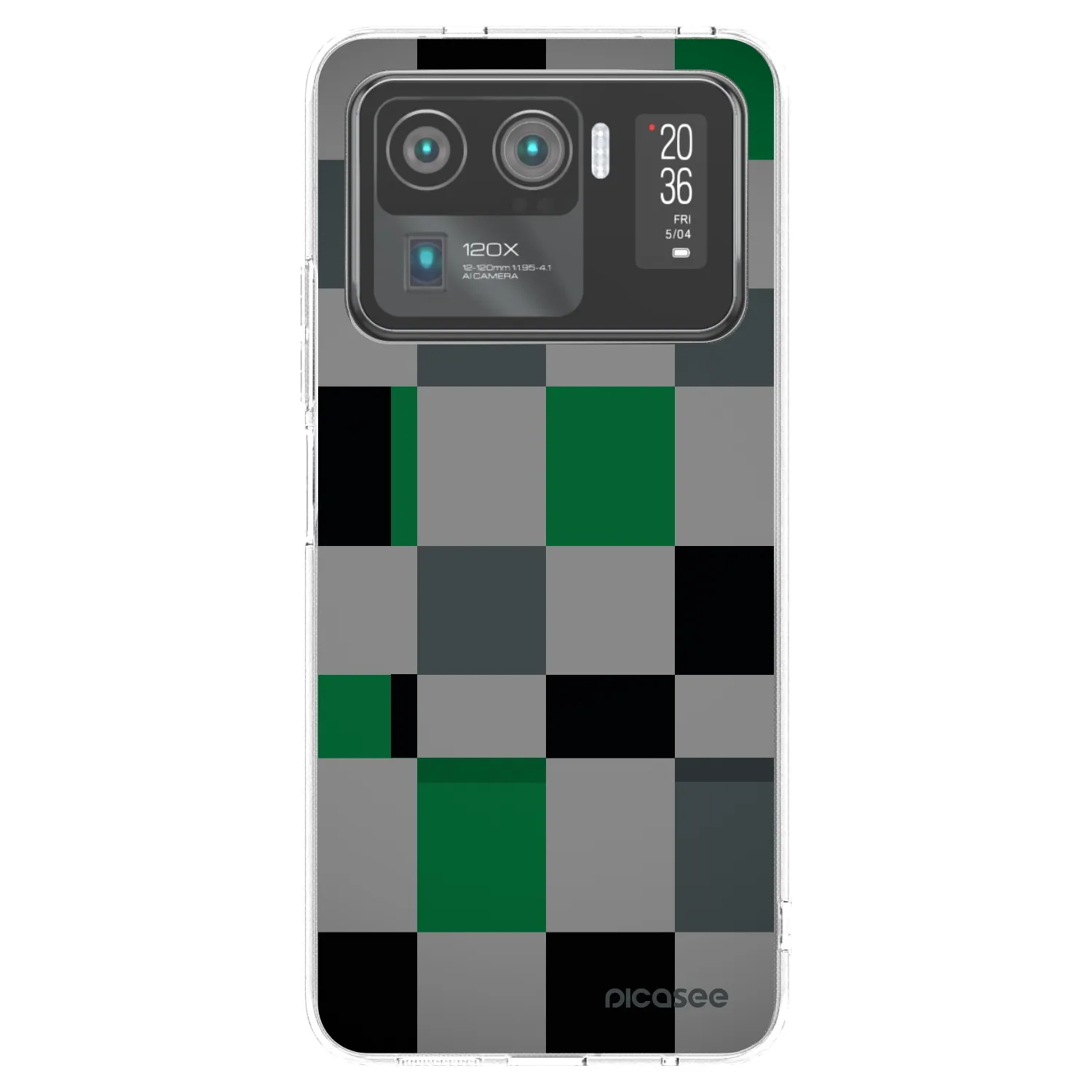 Picasee silikonový průhledný obal pro Xiaomi Mi 11 Ultra - Block Grid