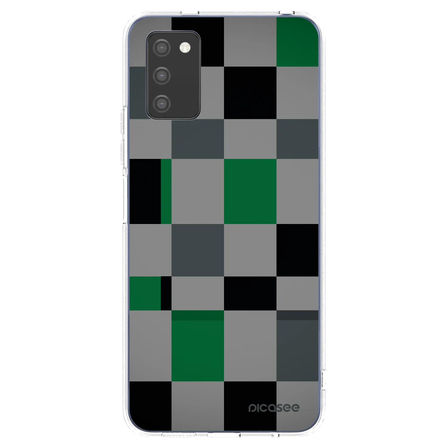 Picasee silikonový průhledný obal pro Samsung Galaxy A02s A025G - Block Grid
