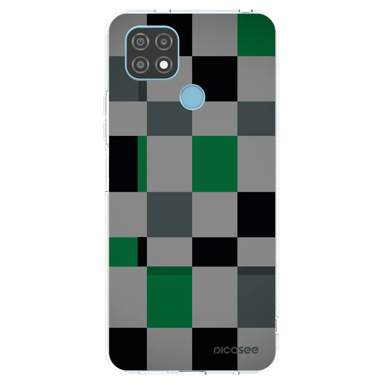 Picasee silikonový průhledný obal pro Realme C21 - Block Grid