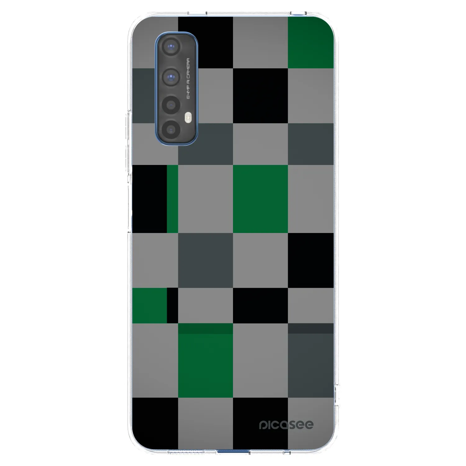 Picasee silikonový průhledný obal pro Realme 7 - Block Grid