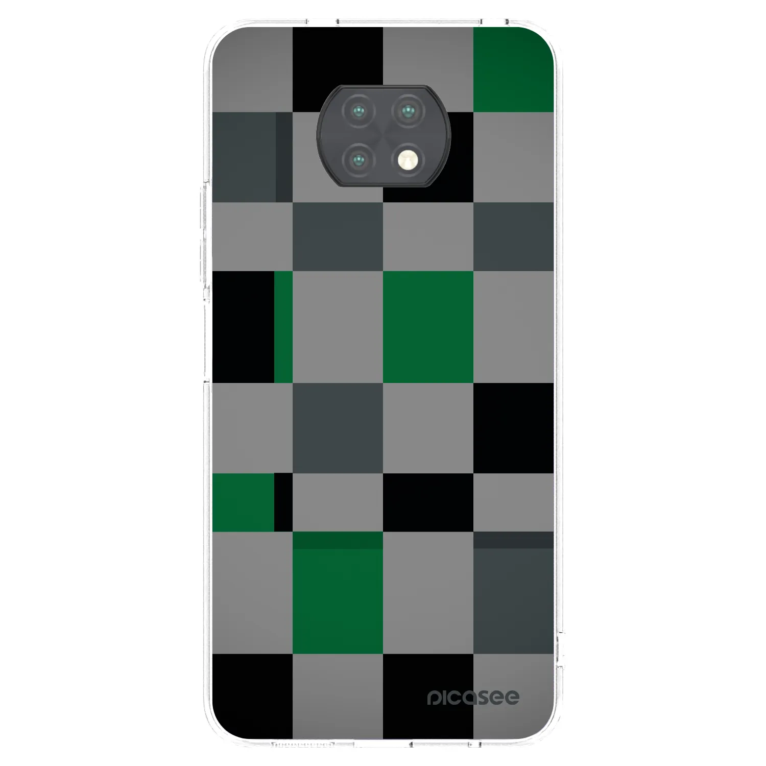 Picasee silikonový průhledný obal pro Xiaomi Redmi Note 9T - Block Grid
