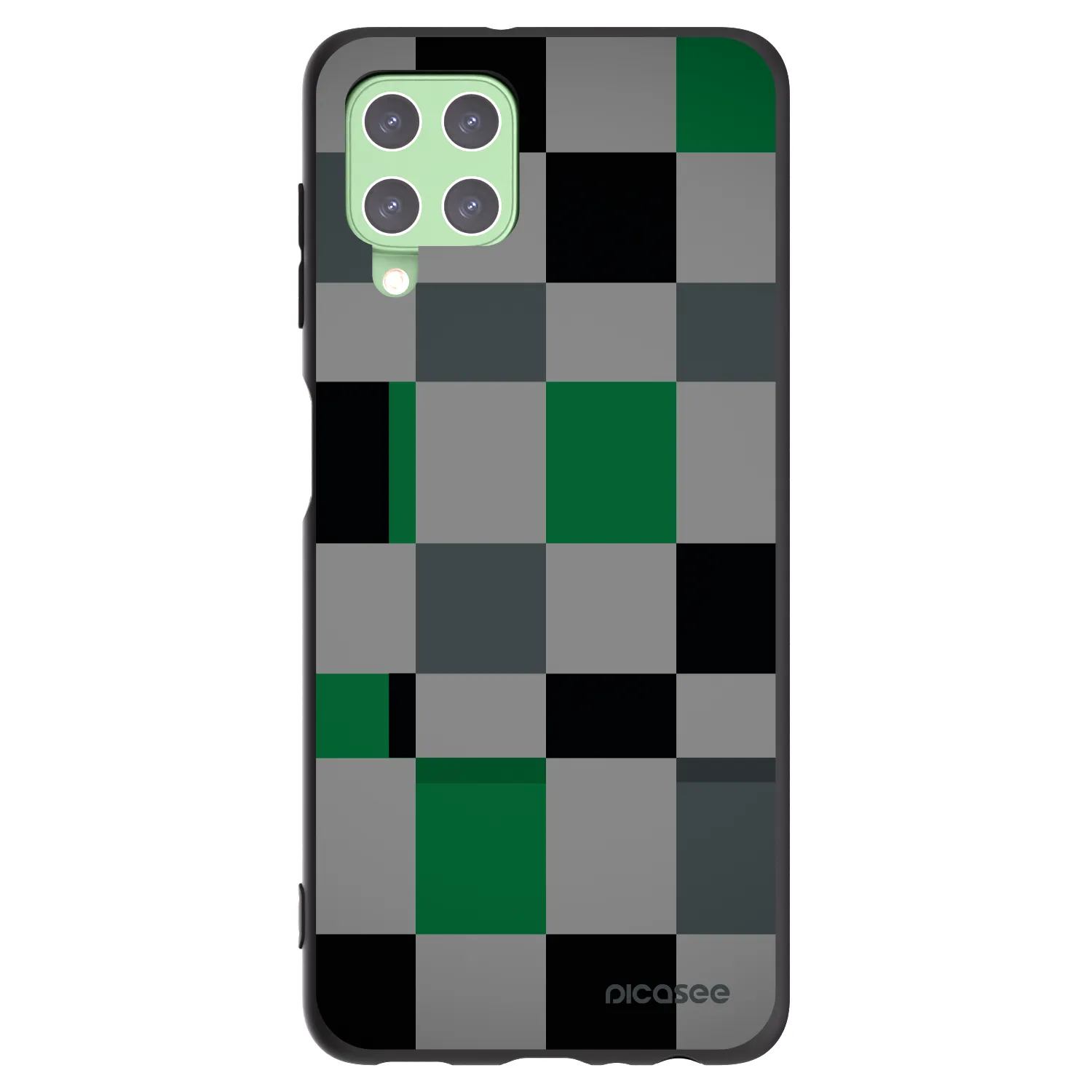 Picasee silikonový černý obal pro Samsung Galaxy A22 A225F 4G - Block Grid