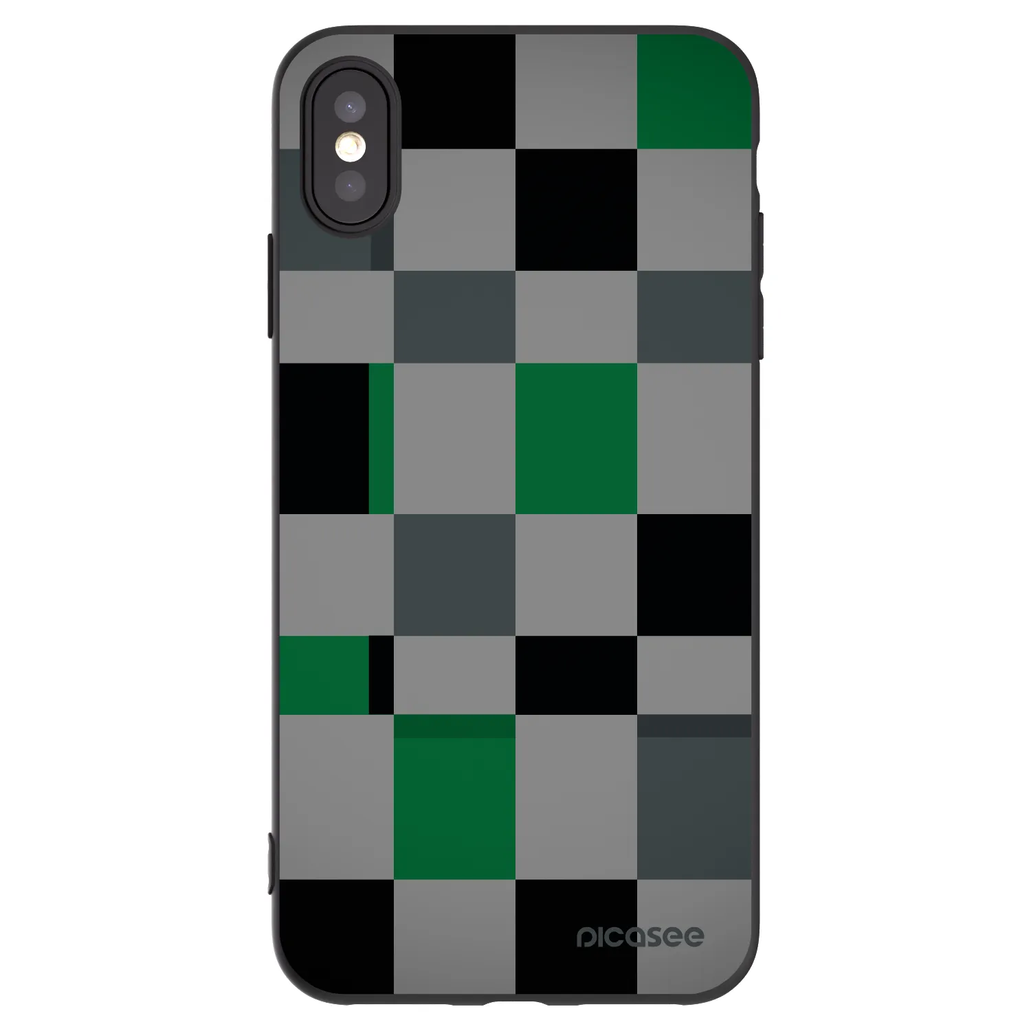 Picasee silikonový černý obal pro Apple iPhone XS Max - Block Grid