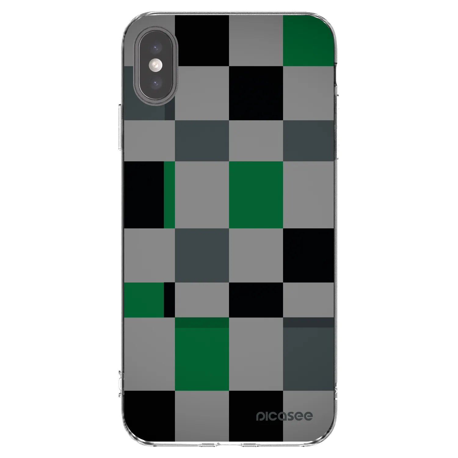 Picasee silikonový průhledný obal pro Apple iPhone XS Max - Block Grid