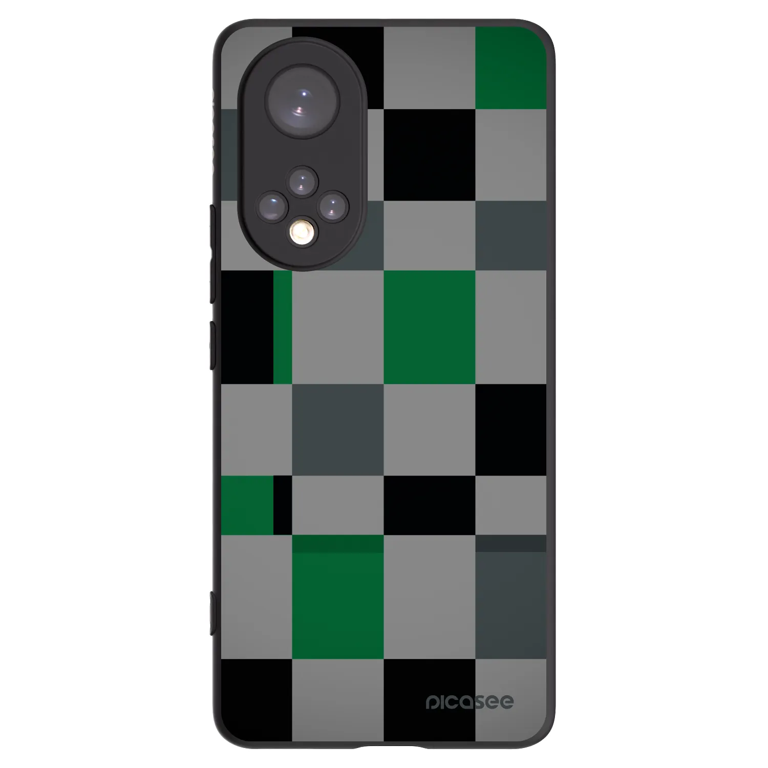 Picasee silikonový černý obal pro Honor 50 5G - Block Grid