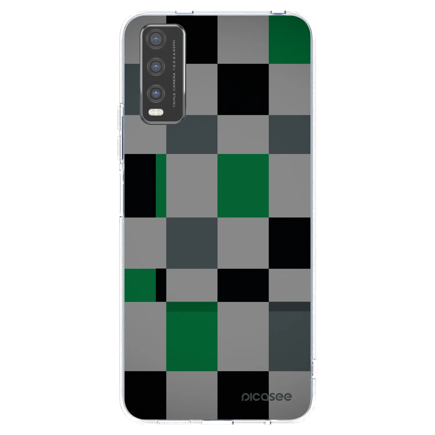 Picasee silikonový průhledný obal pro Vivo Y20s - Block Grid