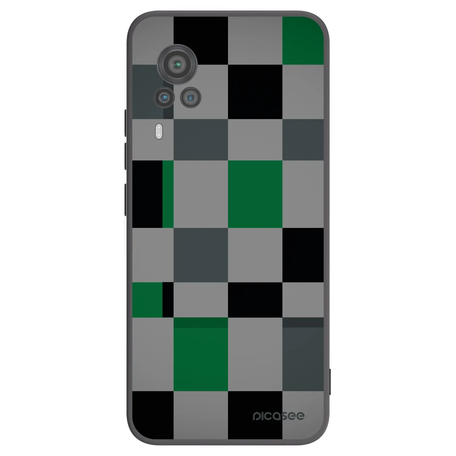 Picasee silikonový černý obal pro Vivo X60 Pro 5G - Block Grid