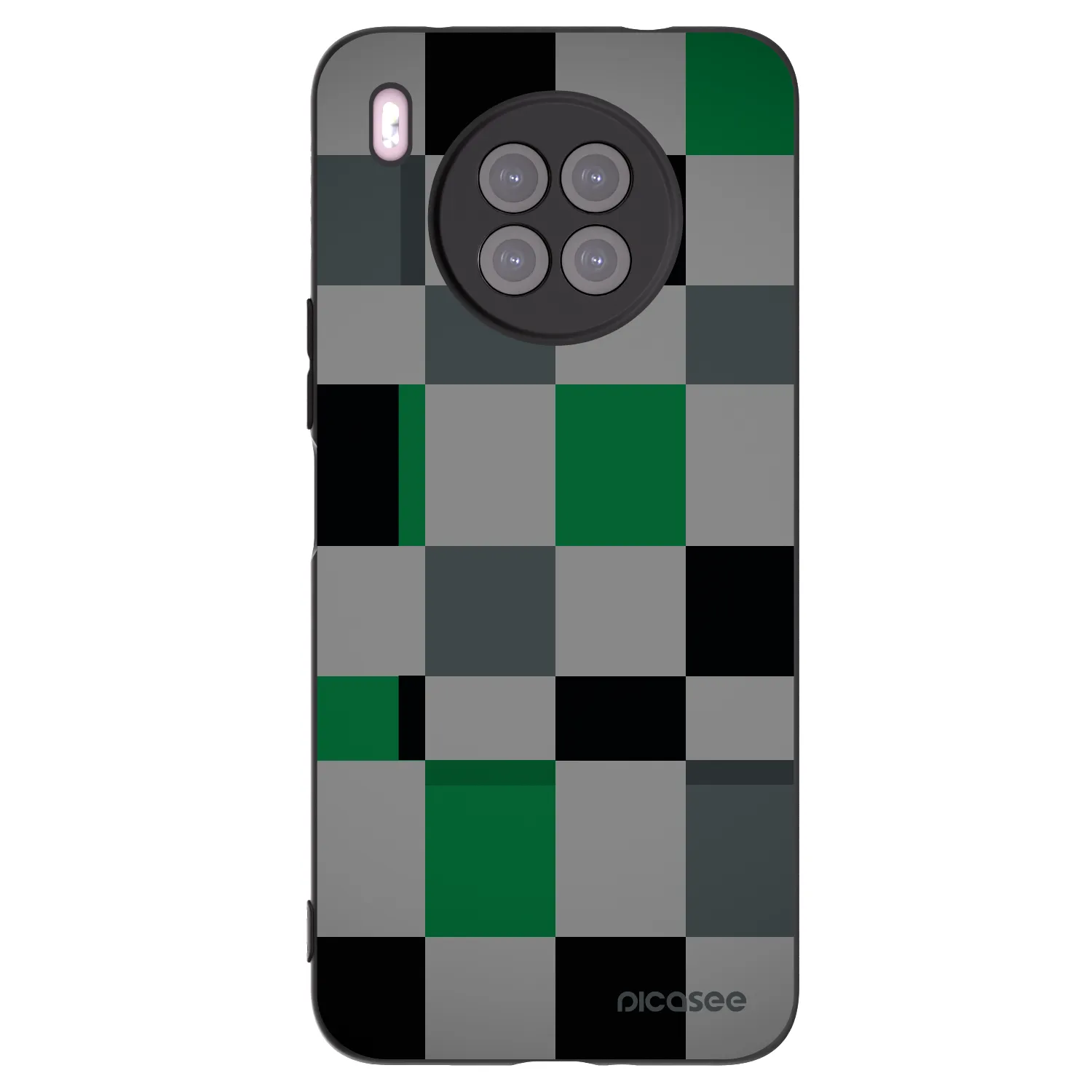 Picasee silikonový černý obal pro Huawei Nova 8i - Block Grid
