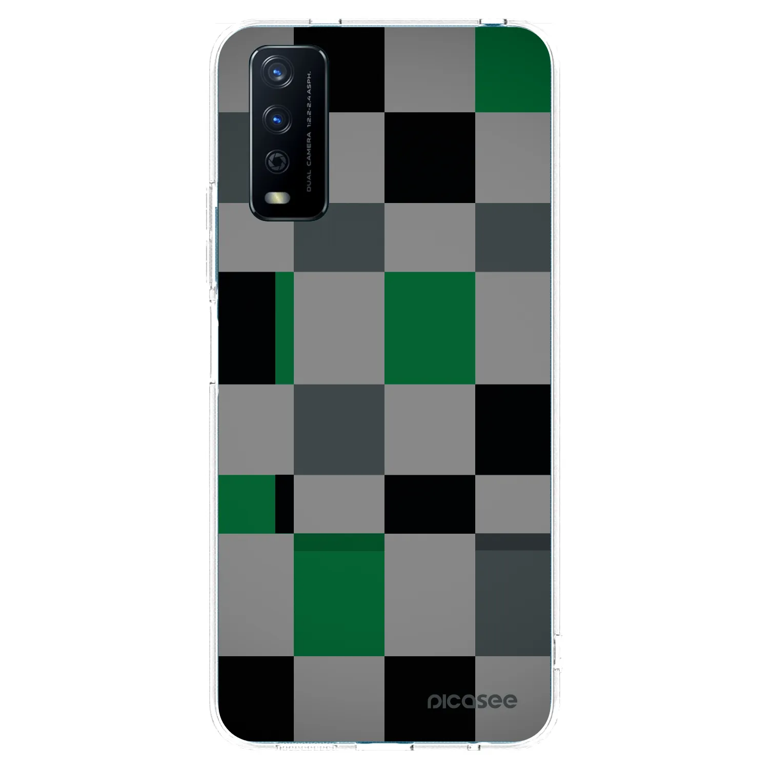 Picasee silikonový průhledný obal pro Vivo Y11s - Block Grid