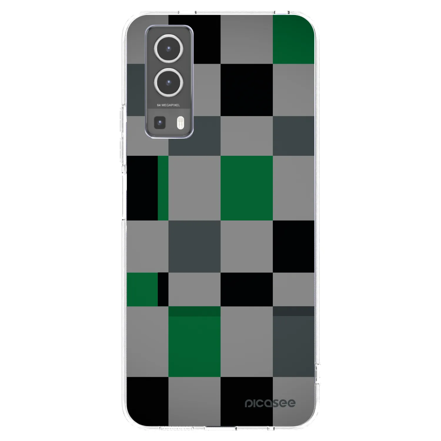 Picasee silikonový průhledný obal pro Vivo Y72 5G - Block Grid