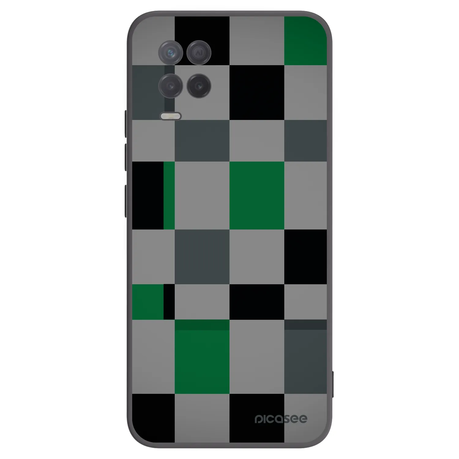Picasee silikonový černý obal pro Realme 8 5G - Block Grid