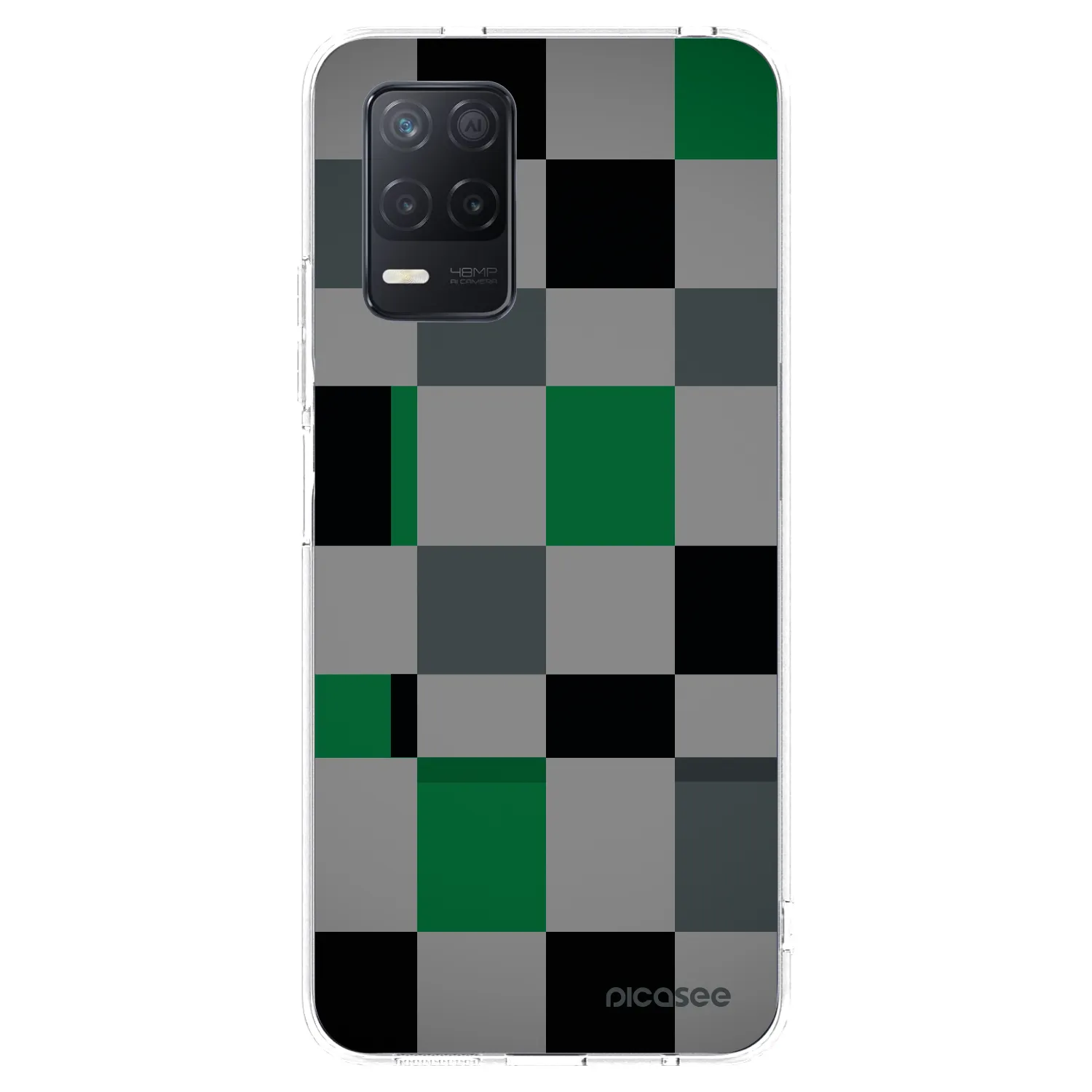 Picasee silikonový průhledný obal pro Realme 8 5G - Block Grid