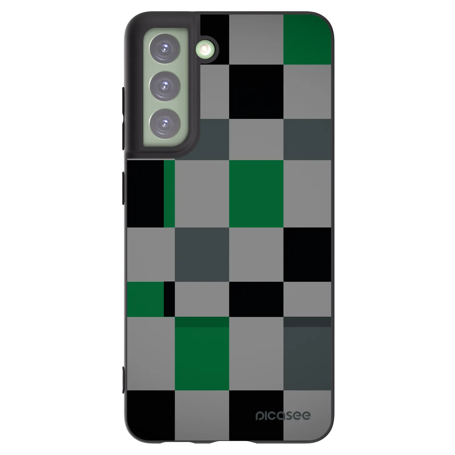 Picasee silikonový černý obal pro Samsung Galaxy S21 FE 5G - Block Grid