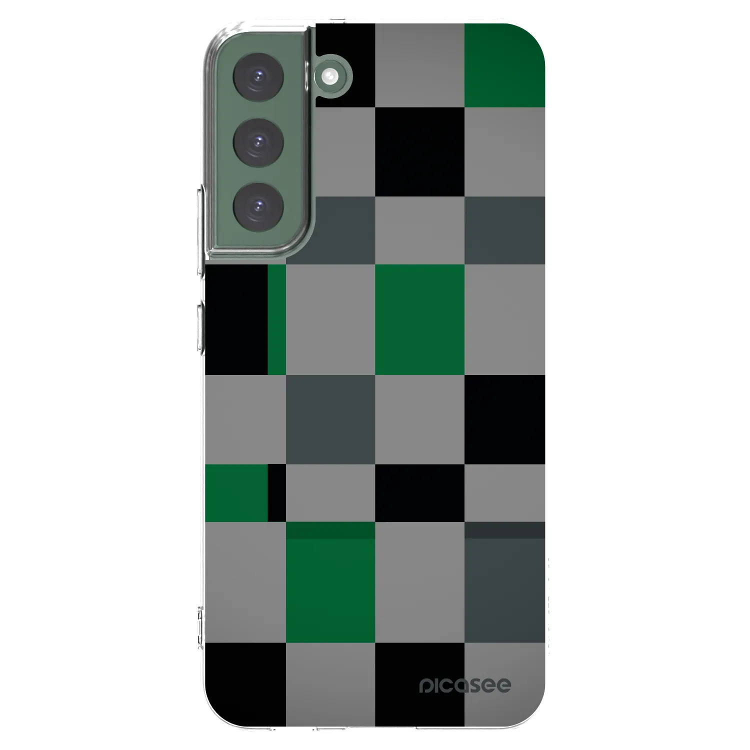 Picasee silikonový průhledný obal pro Samsung Galaxy S22+ 5G - Block Grid