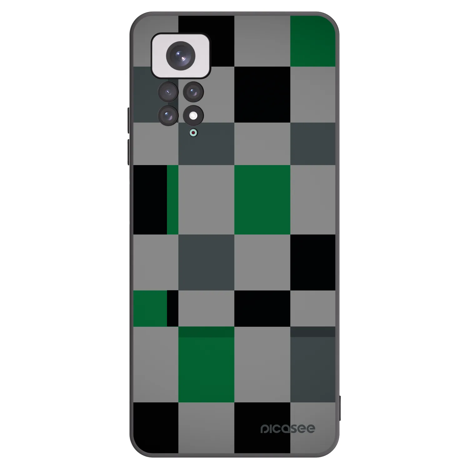 Picasee silikonový černý obal pro Xiaomi Redmi Note 11 - Block Grid