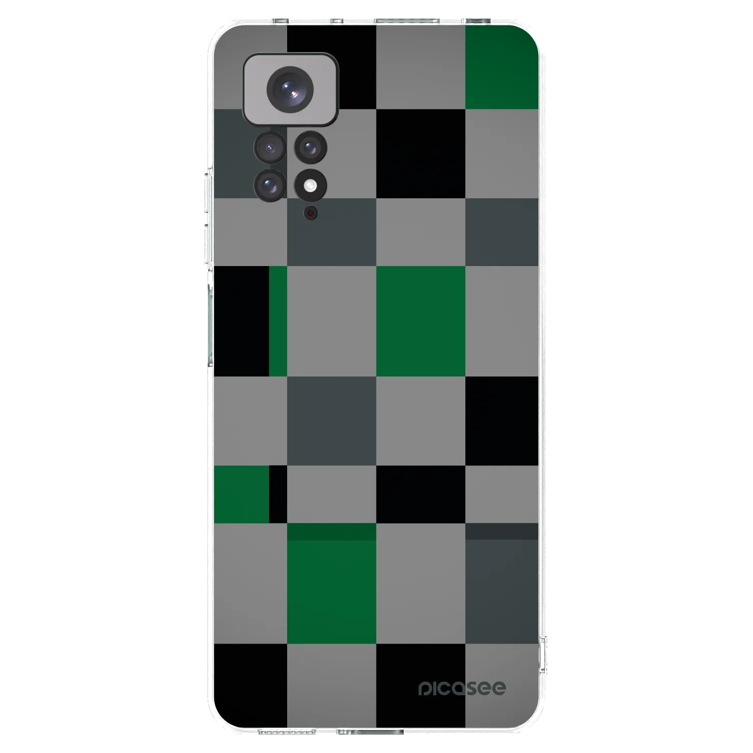 Picasee silikonový průhledný obal pro Xiaomi Redmi Note 11 - Block Grid