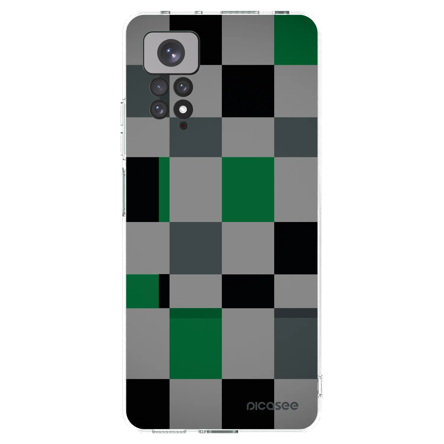 Picasee silikonový průhledný obal pro Xiaomi Redmi Note 11S 4G - Block Grid