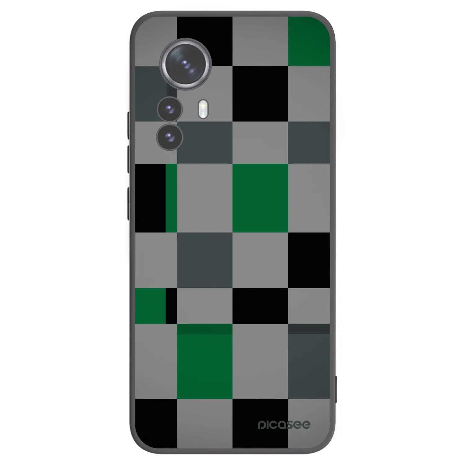 Picasee silikonový černý obal pro Xiaomi 12 Pro - Block Grid