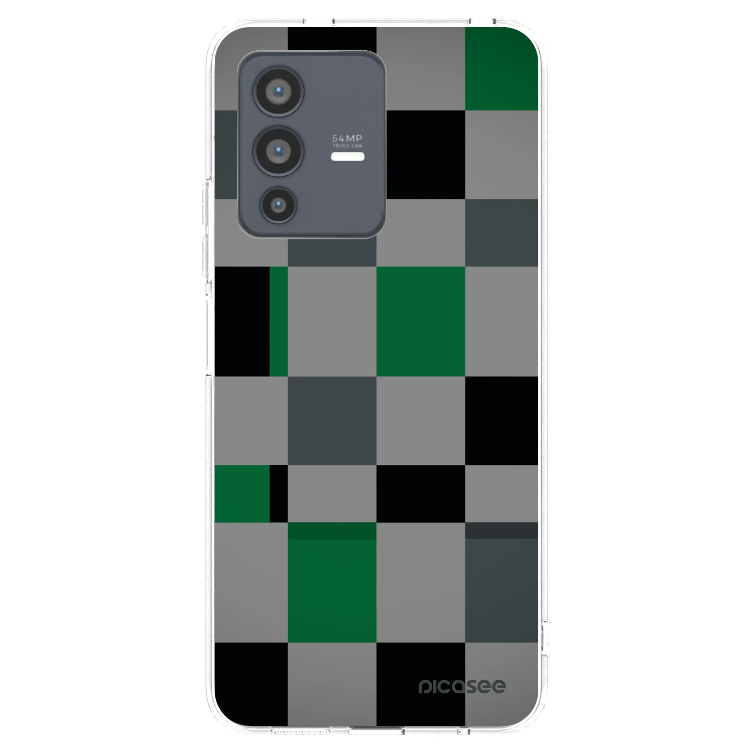 Picasee silikonový průhledný obal pro Vivo V23 5G - Block Grid