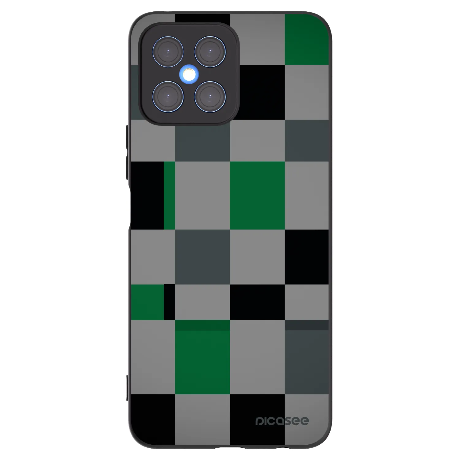 Picasee silikonový černý obal pro Honor X8 4G - Block Grid