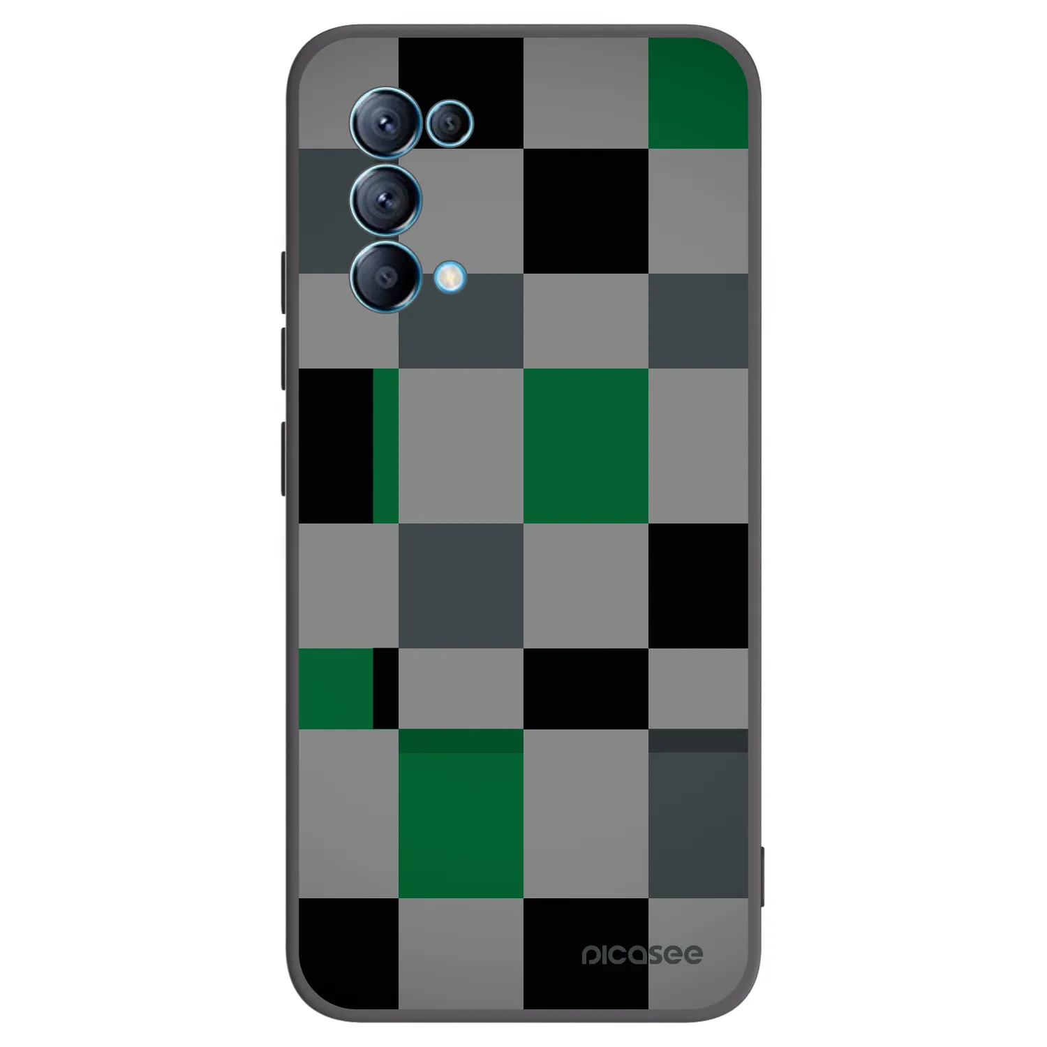 Picasee silikonový černý obal pro OPPO Reno 5 5G - Block Grid