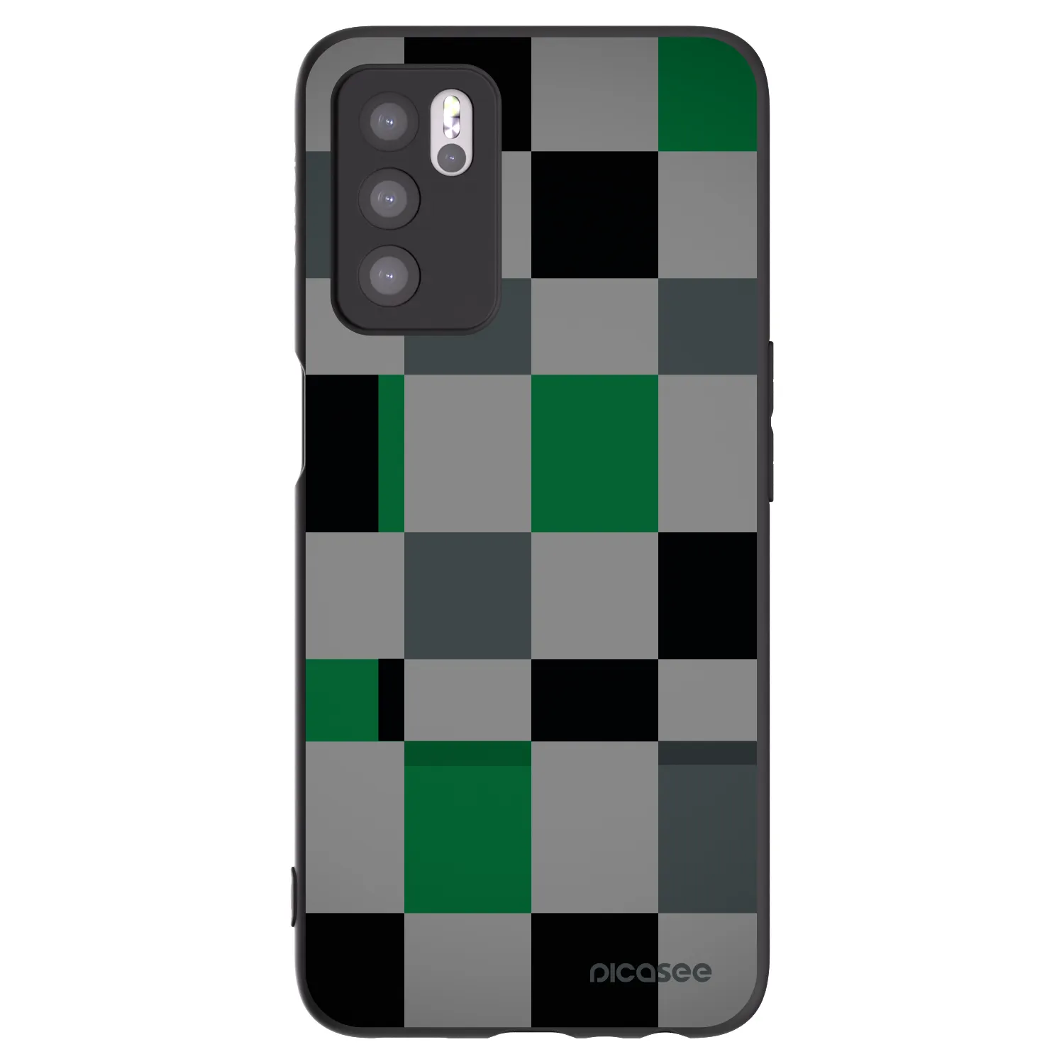 Picasee silikonový černý obal pro OPPO A16s - Block Grid