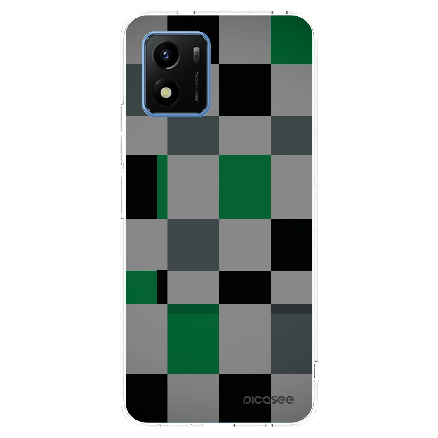 Picasee silikonový průhledný obal pro Vivo Y01 - Block Grid